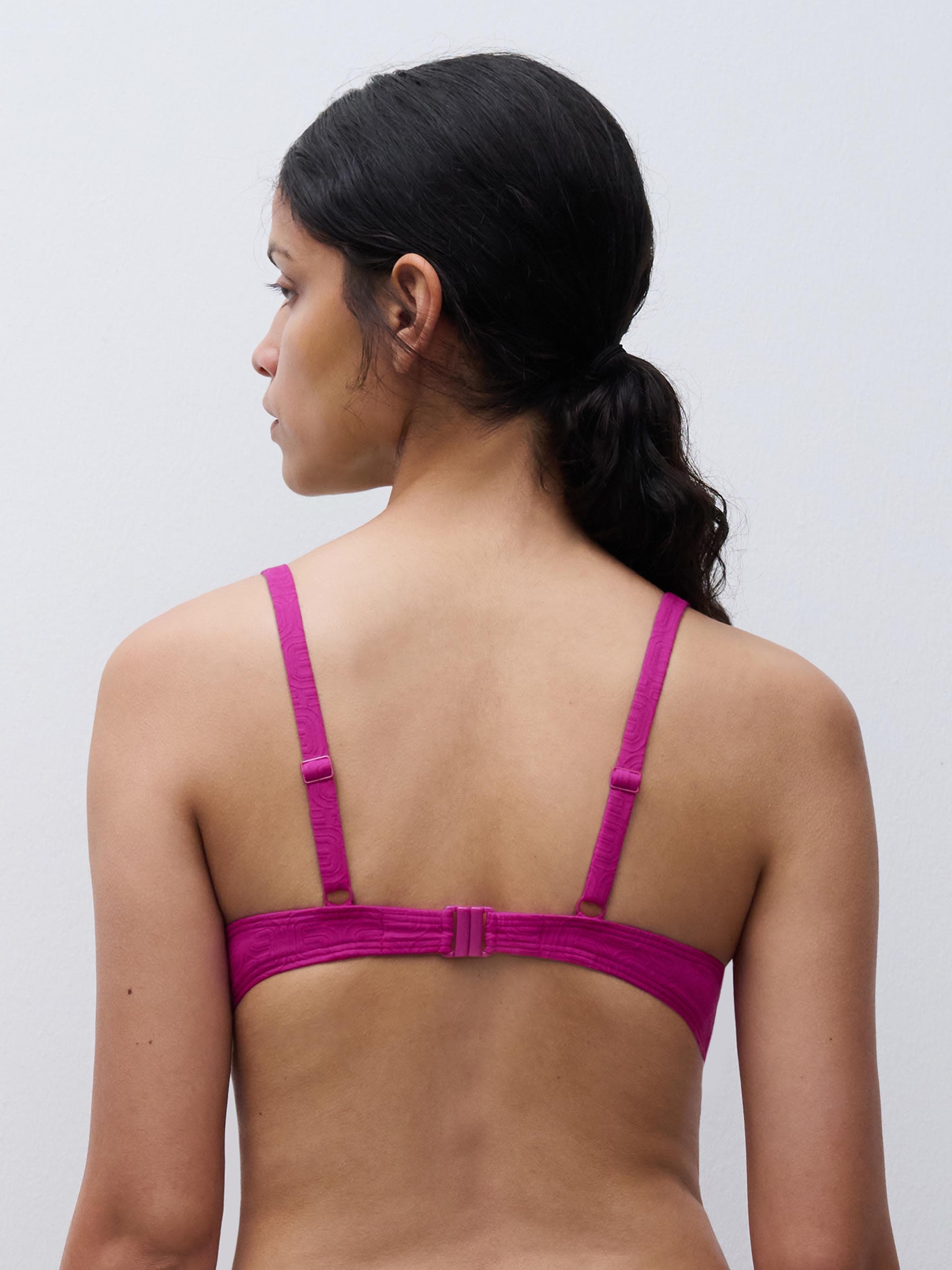 Haut de maillot de bain corbeille mémoire de forme - Fuchsia tyrien
