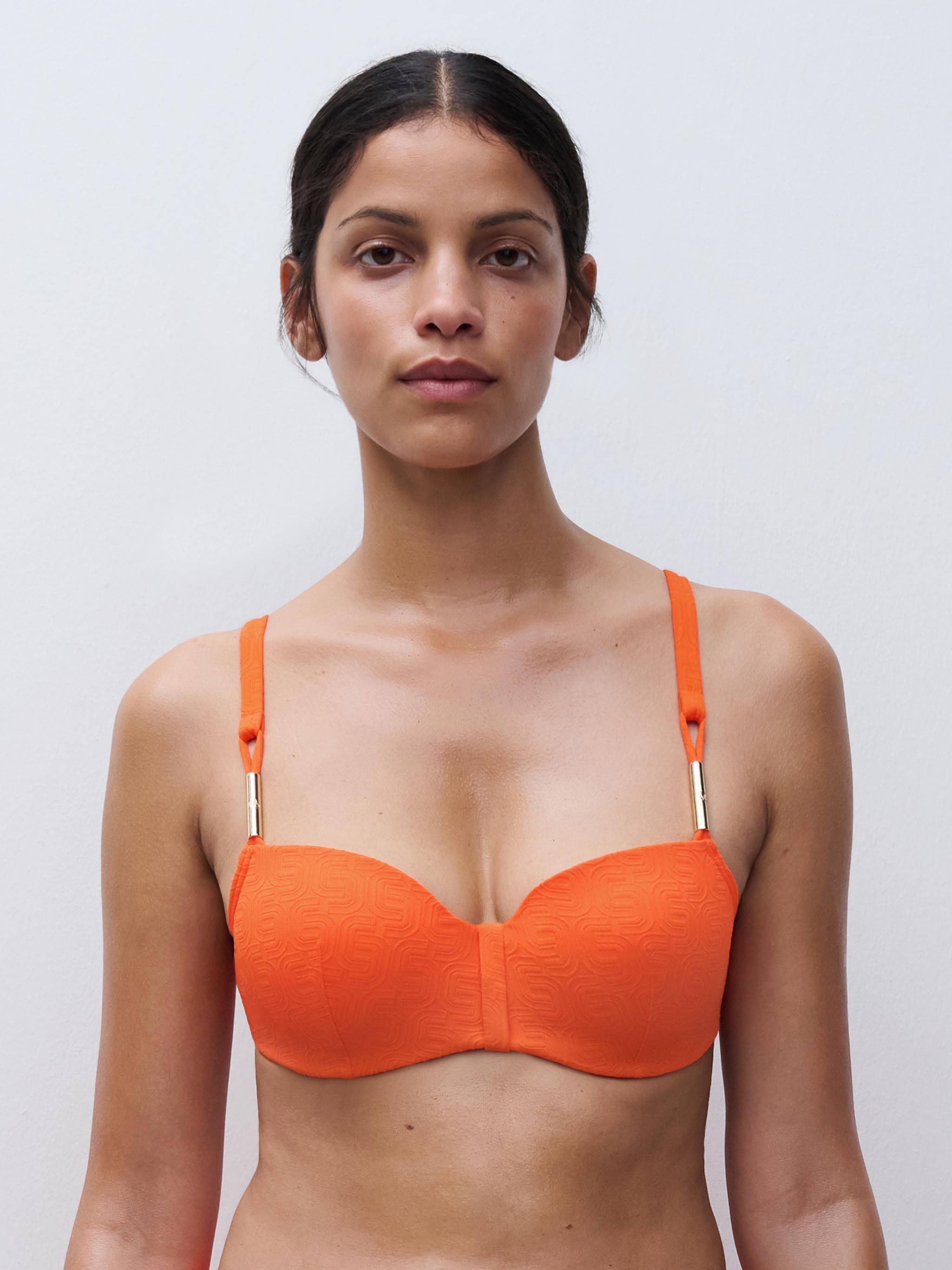 Haut de maillot de bain corbeille mémoire de forme - Savane orange