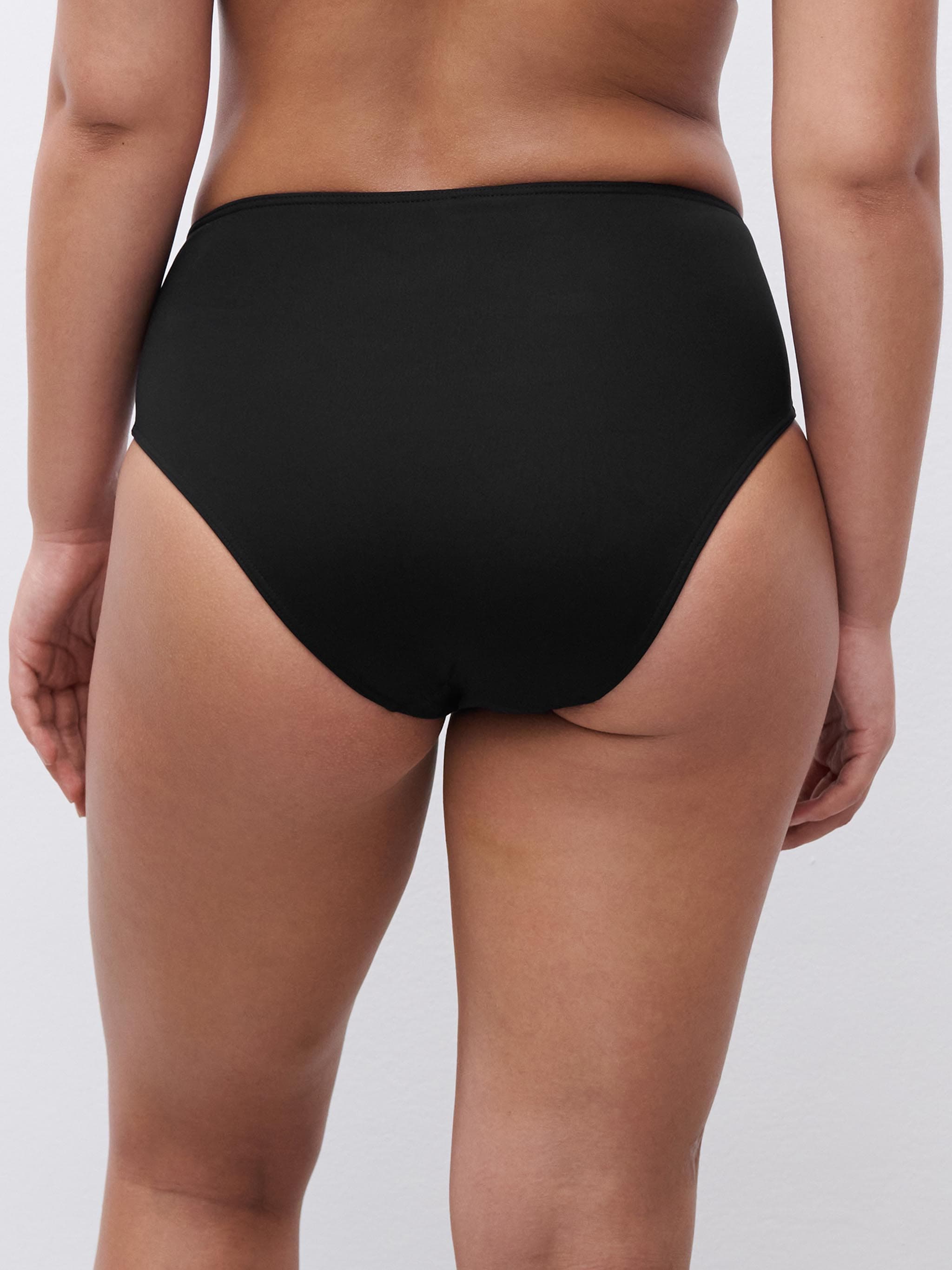 Bas de maillot de bain culotte taille haute - Noir