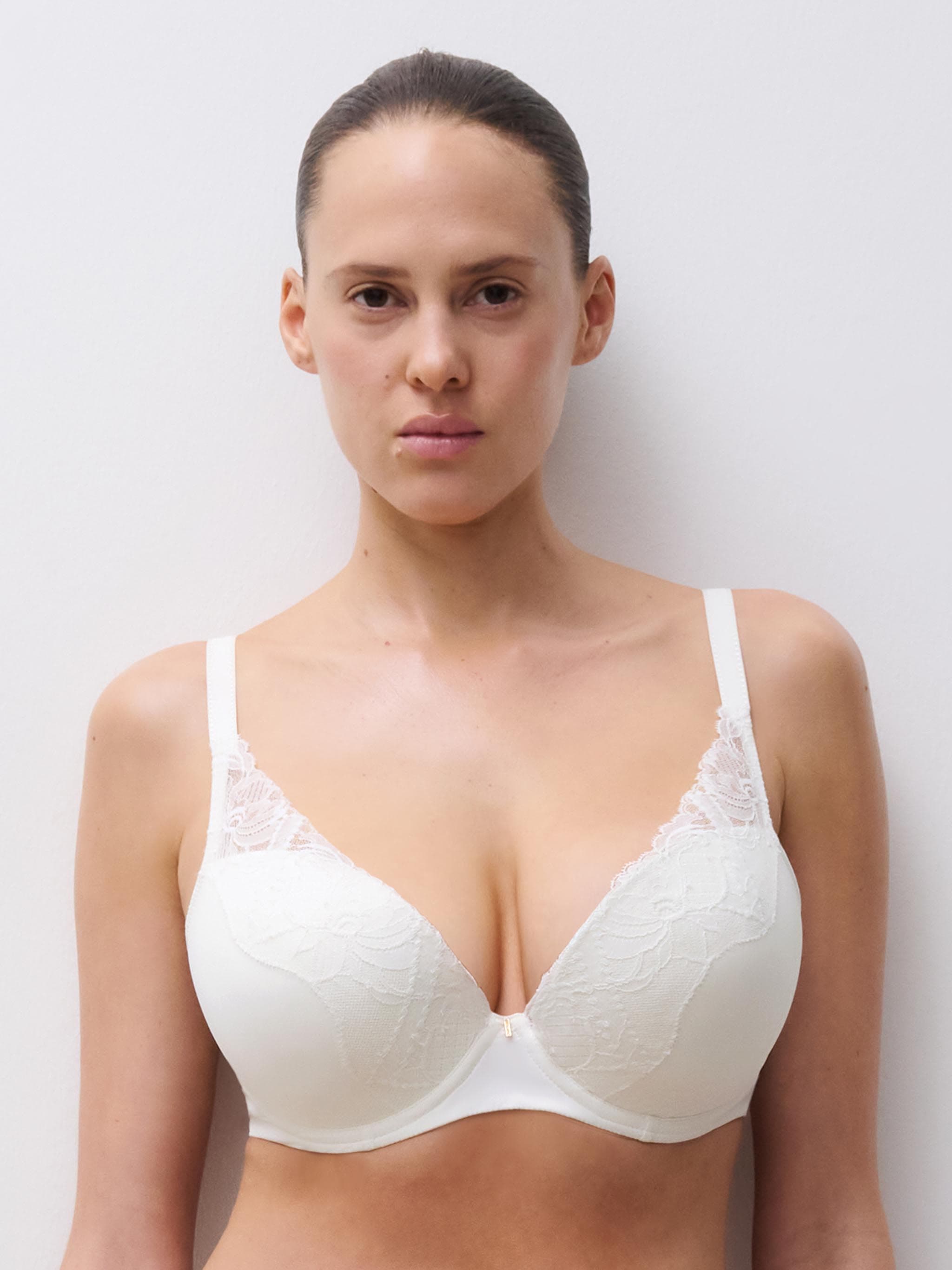 Soutien-gorge coques plongeant - Milk