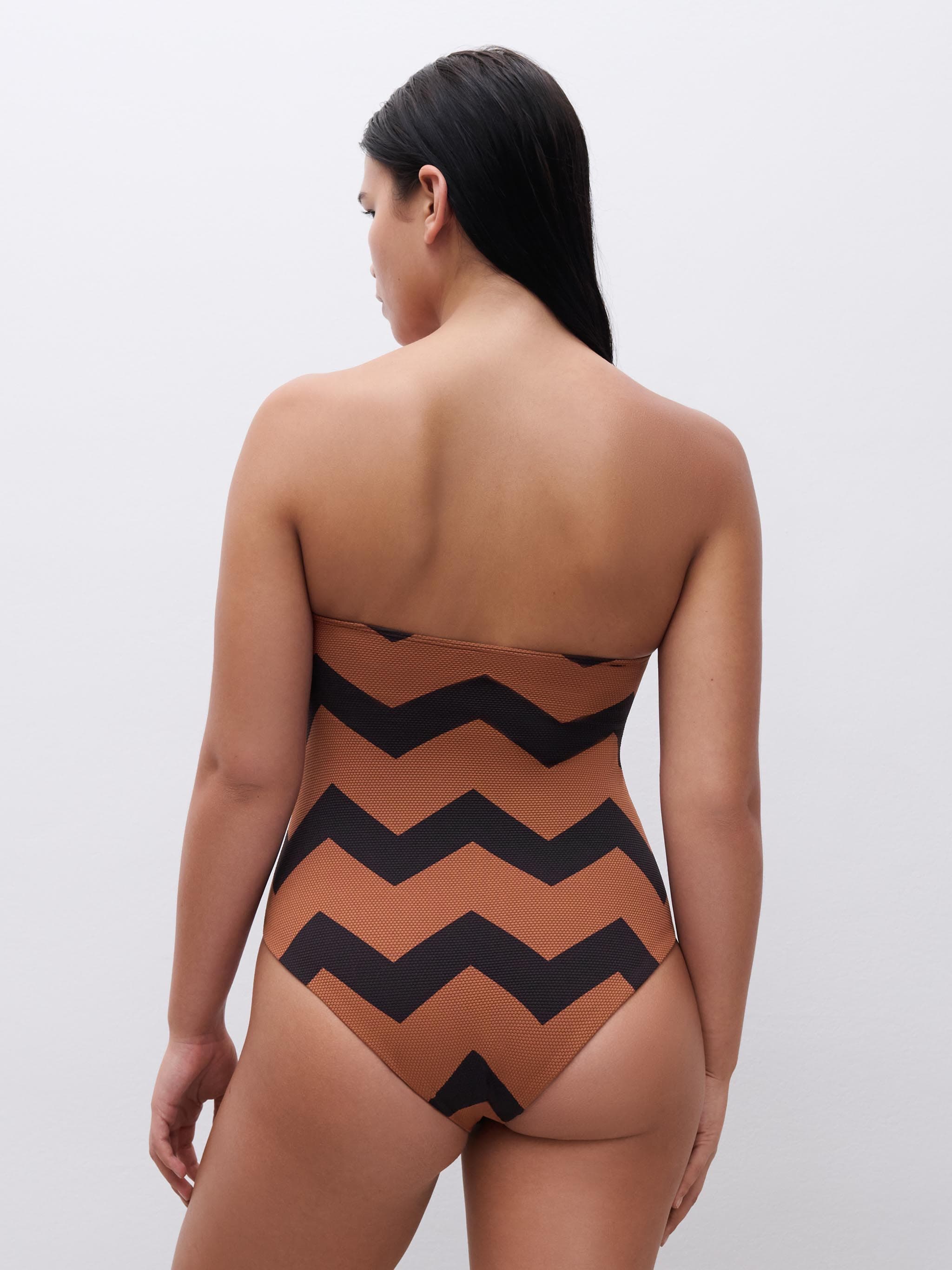 Maillot de bain 1 pièce sans armature bandeau coque spacer - Terre hypnotique
