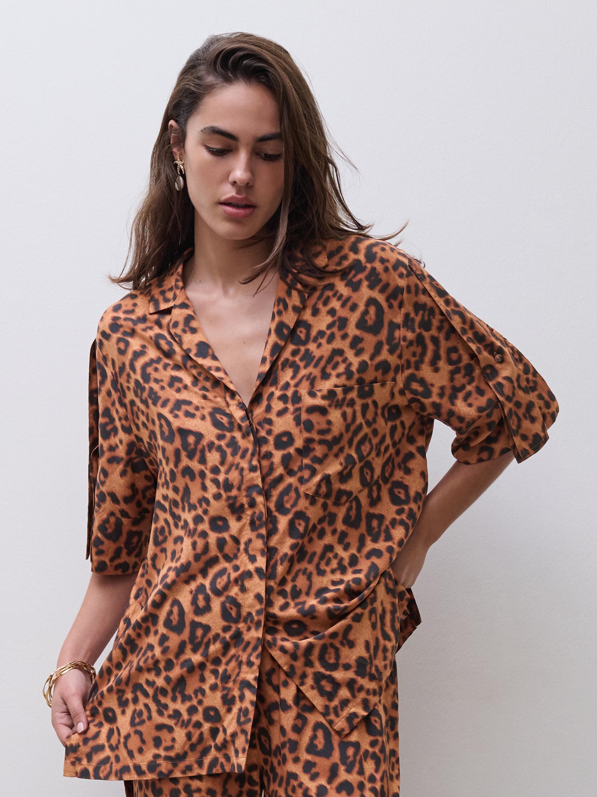 Chemise manches courtes - Léopard sauvage