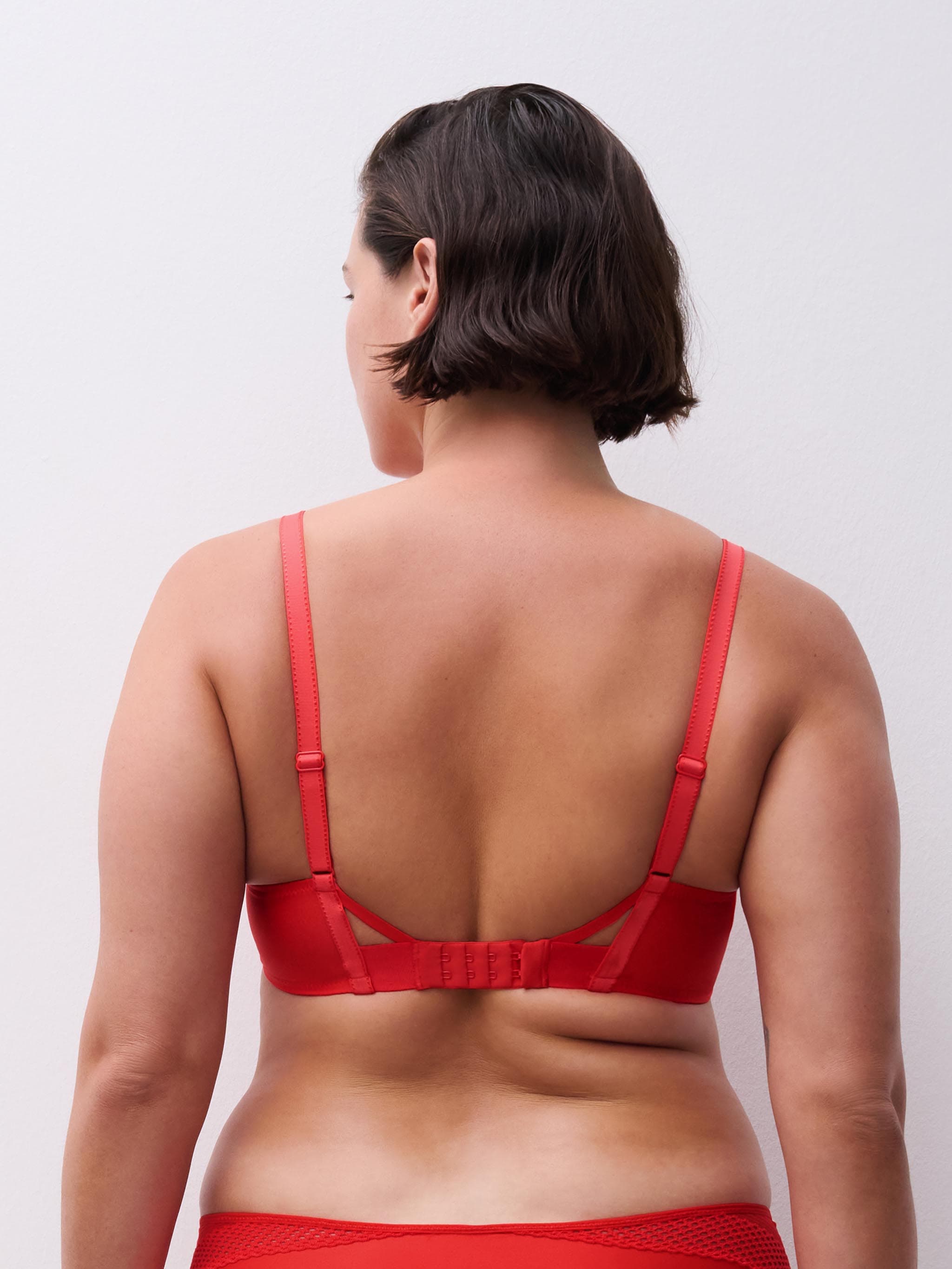 Soutien-gorge coques plongeant - Rouge cocktail