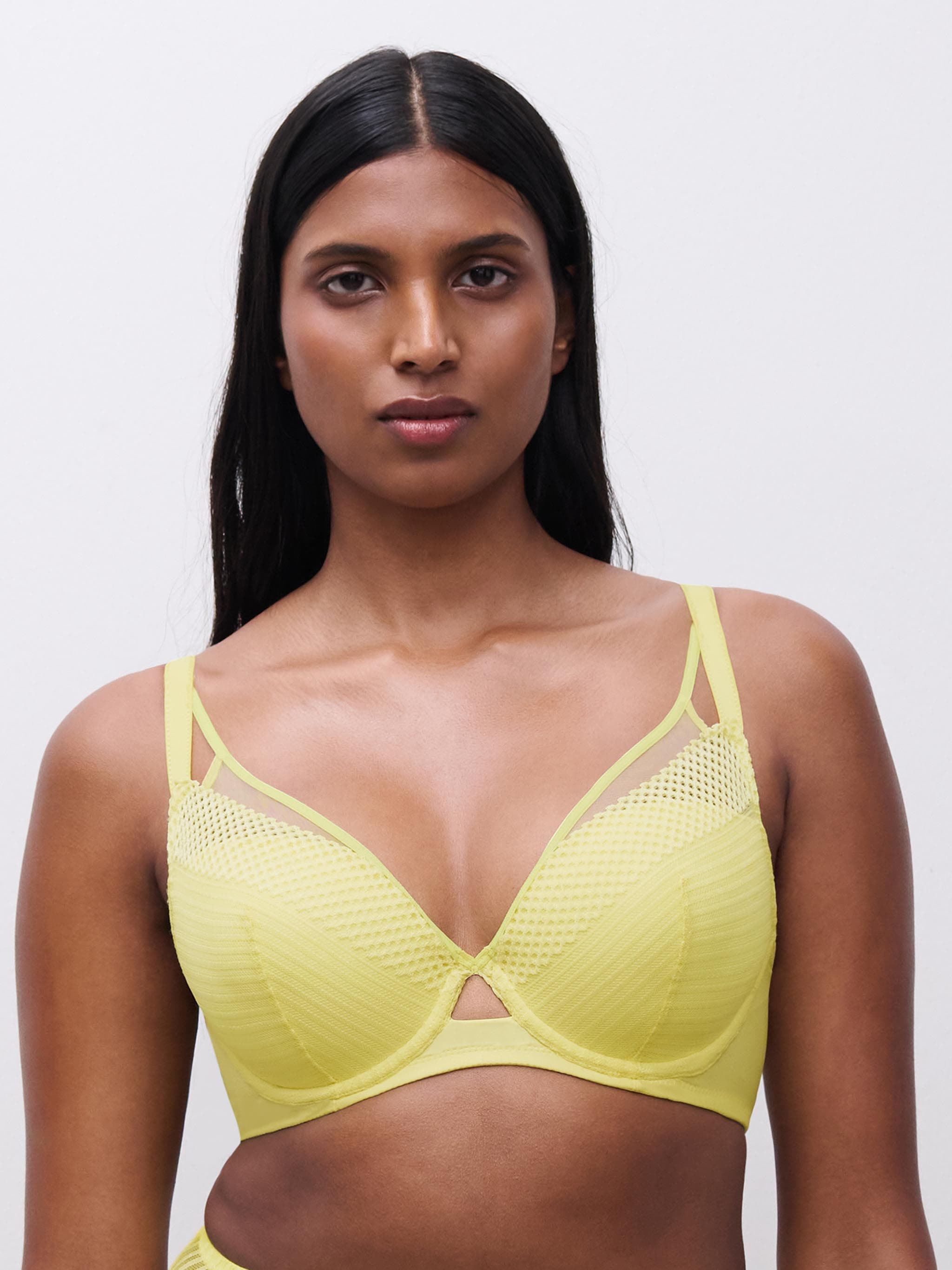 Soutien-gorge coques plongeant - Jaune citrus