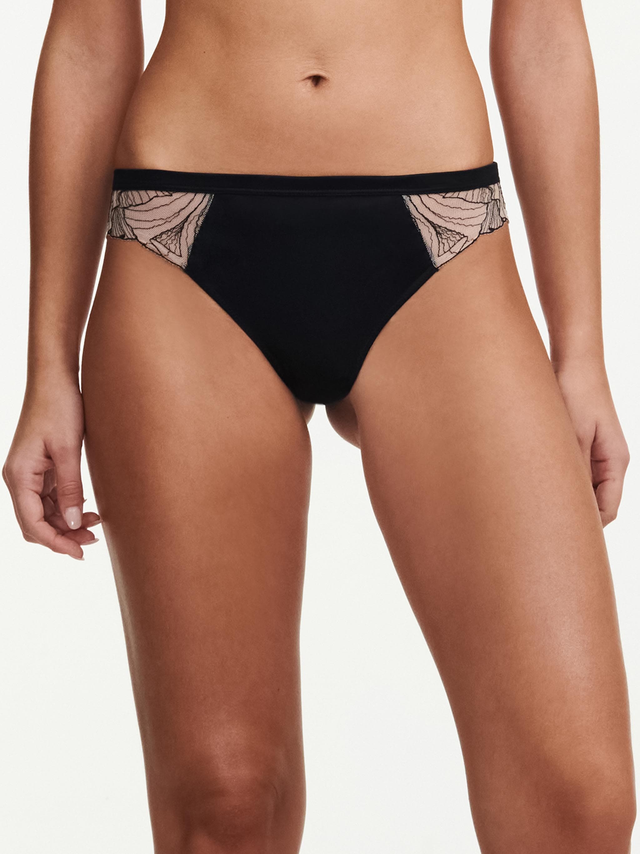 Slip dégagé - Noir / Beige doré
