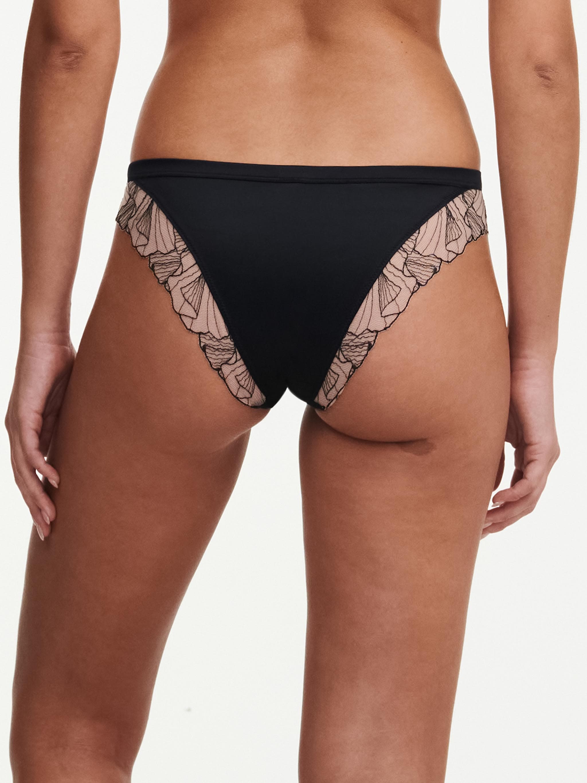 Slip dégagé - Noir / Beige doré