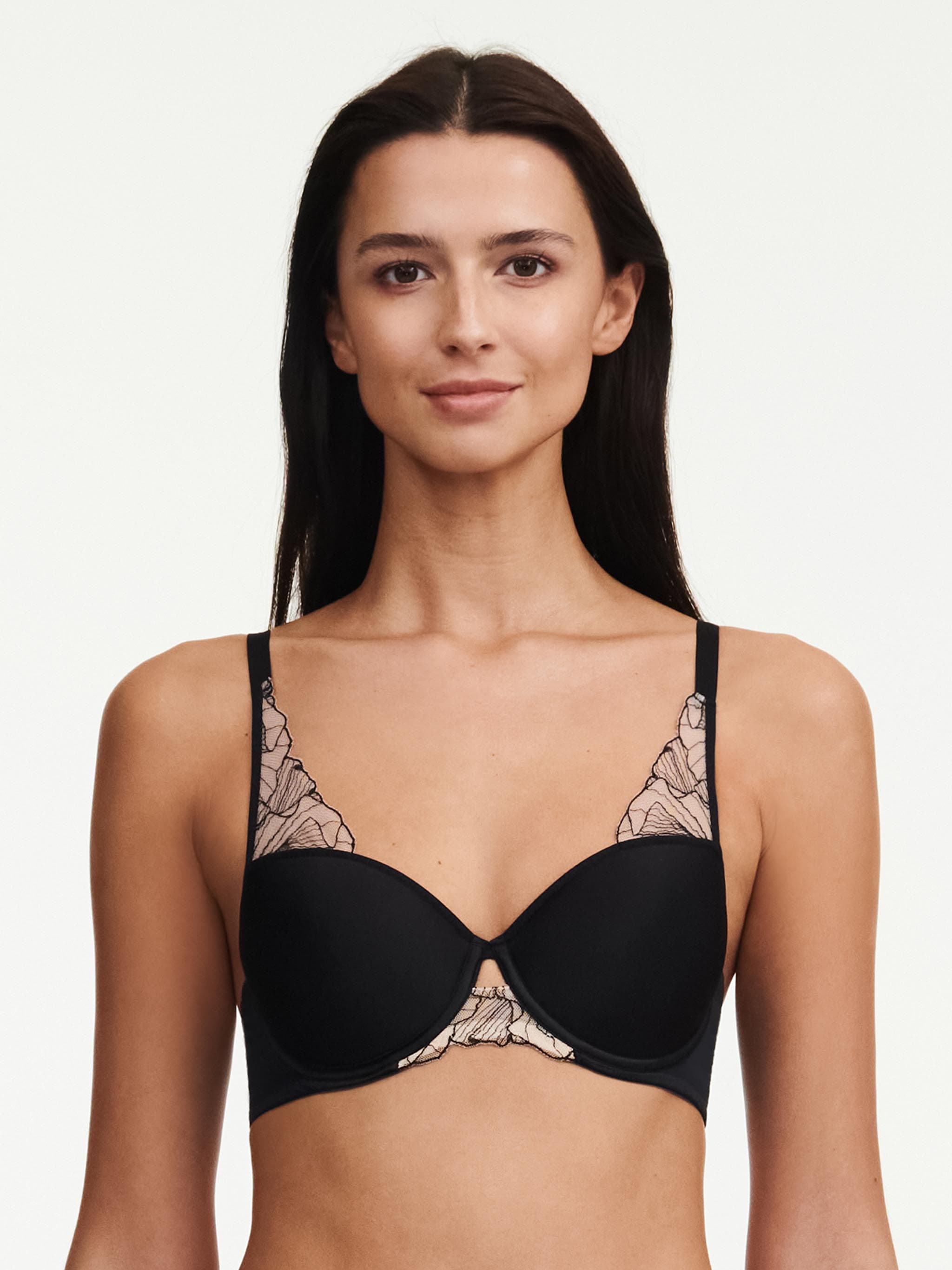 Soutien-gorge corbeille mémoire de forme - Noir / Beige doré