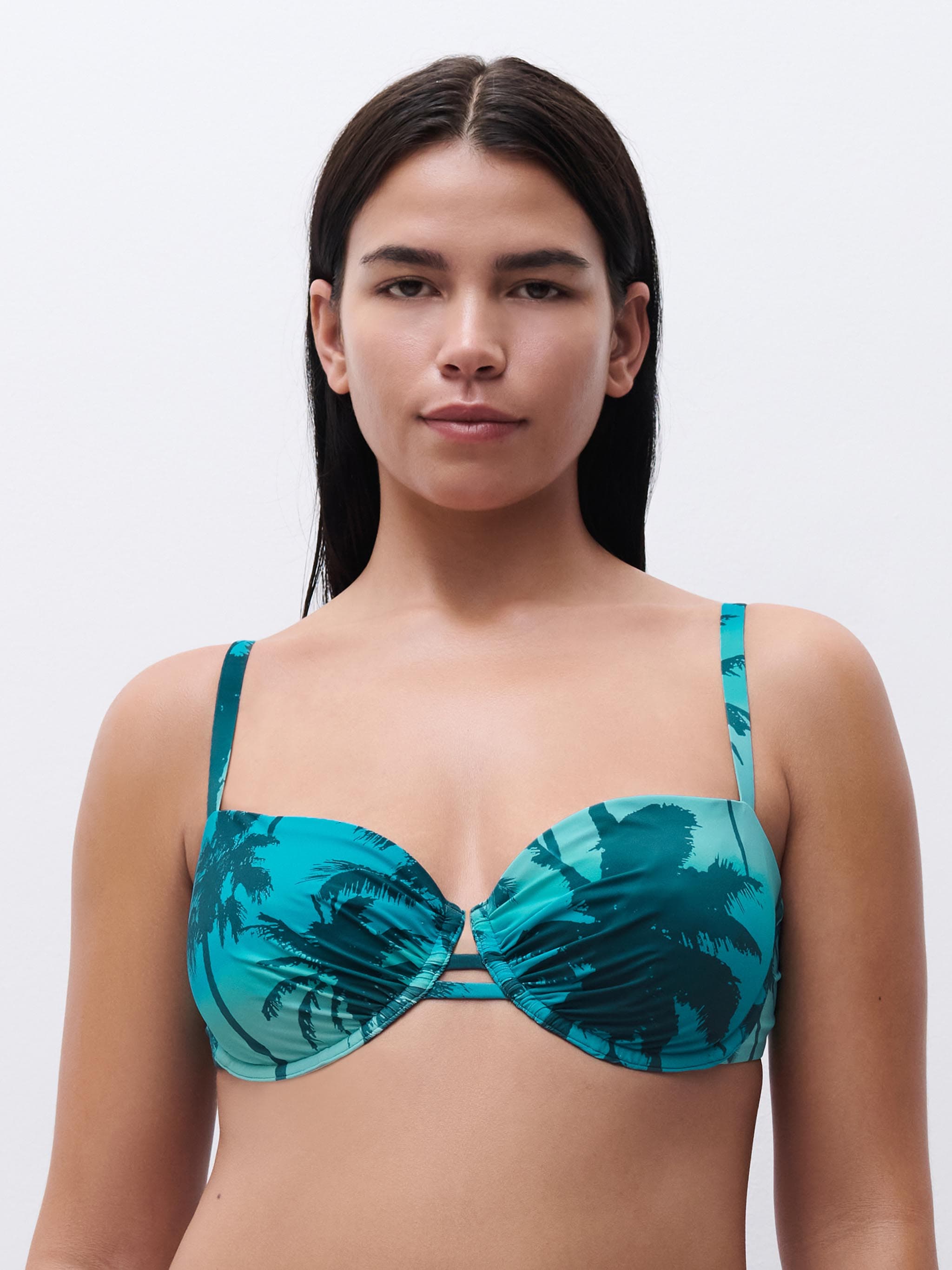 Haut de maillot de bain corbeille - Imprimé Palmier Malibu