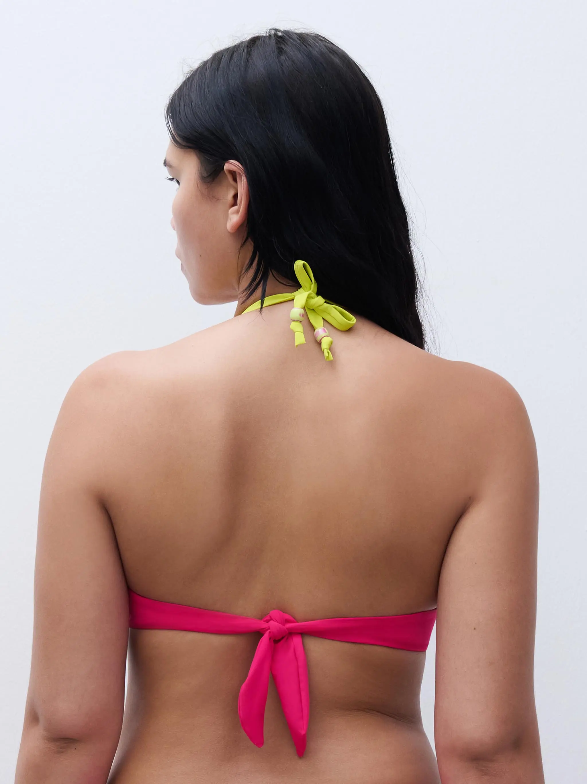 Haut de maillot de bain décolleté plongeant - Rose Framboise