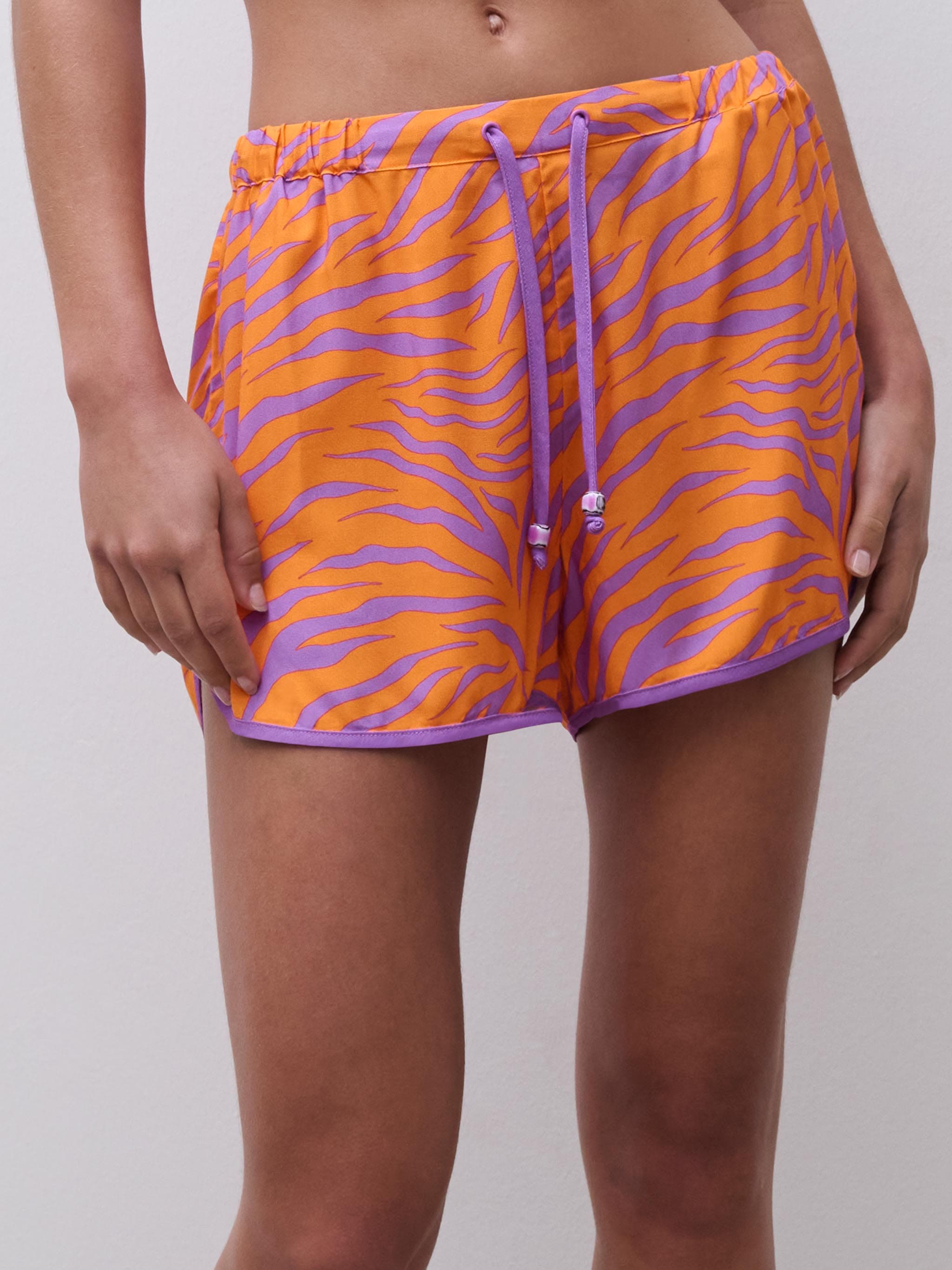 Short - Imprimé Zebre Orange/Mauve