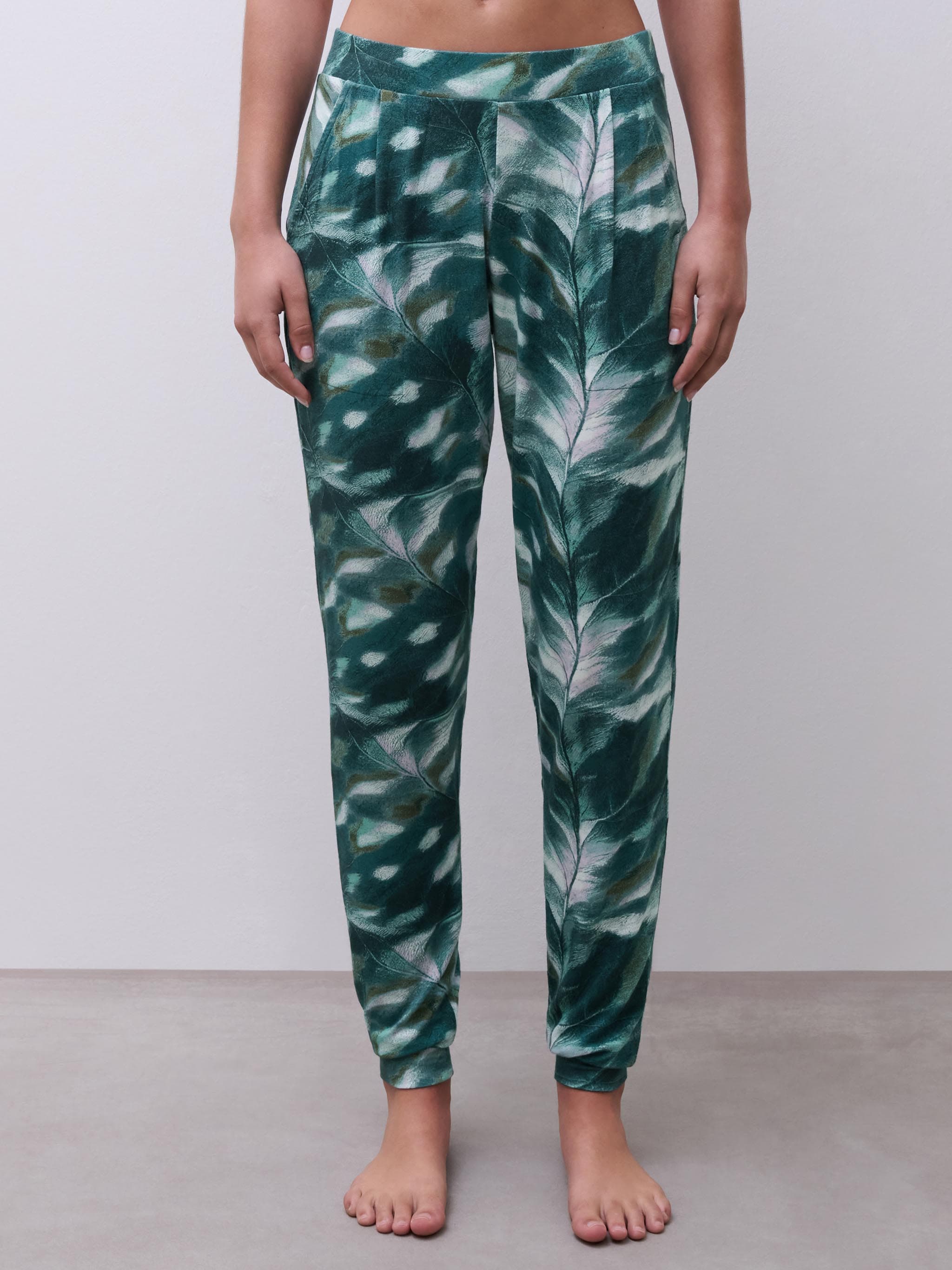 Pantalon - Imprimé feuilles dégradées