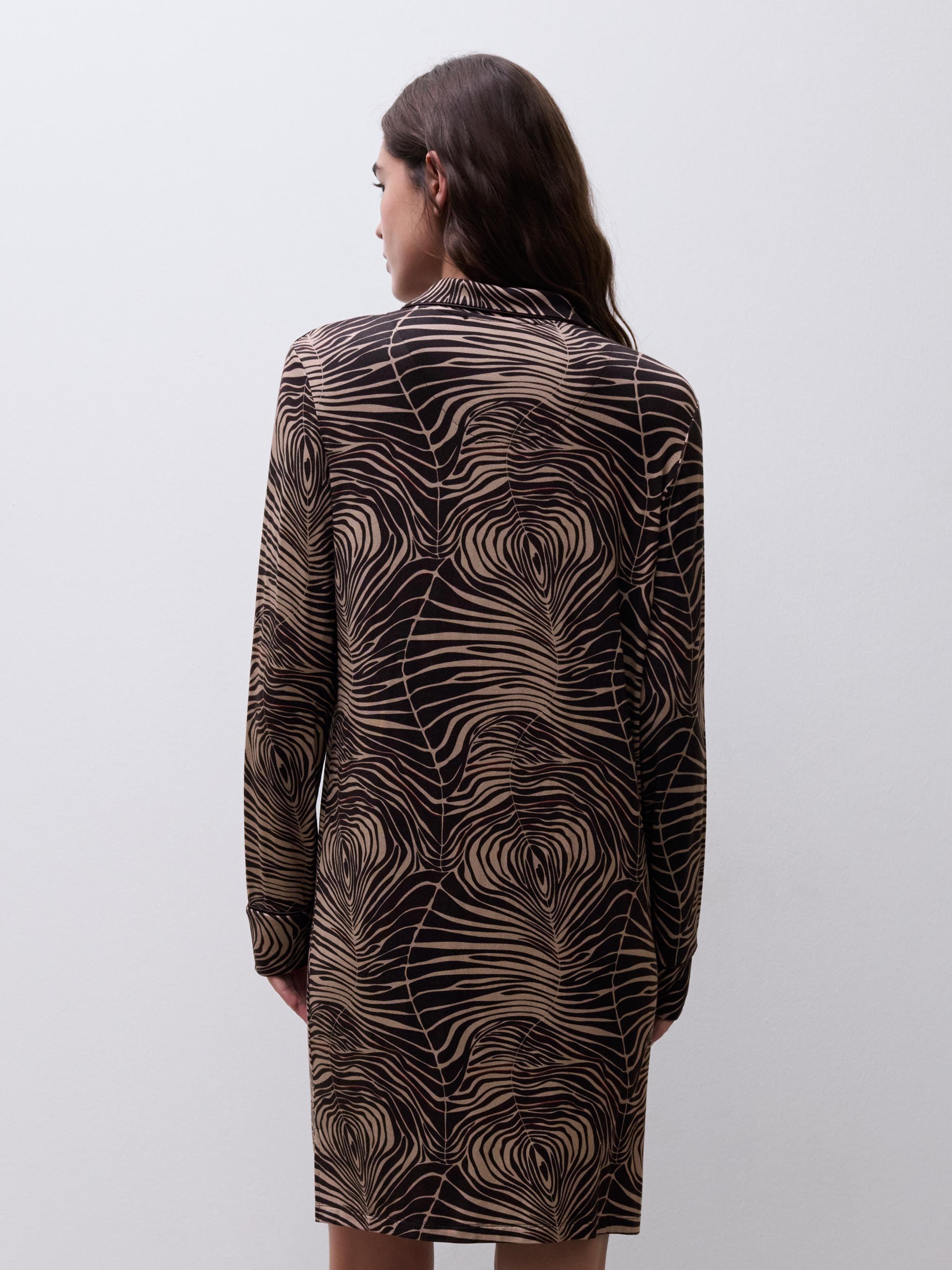 Chemise de nuit manche longue - Imprimé zébré