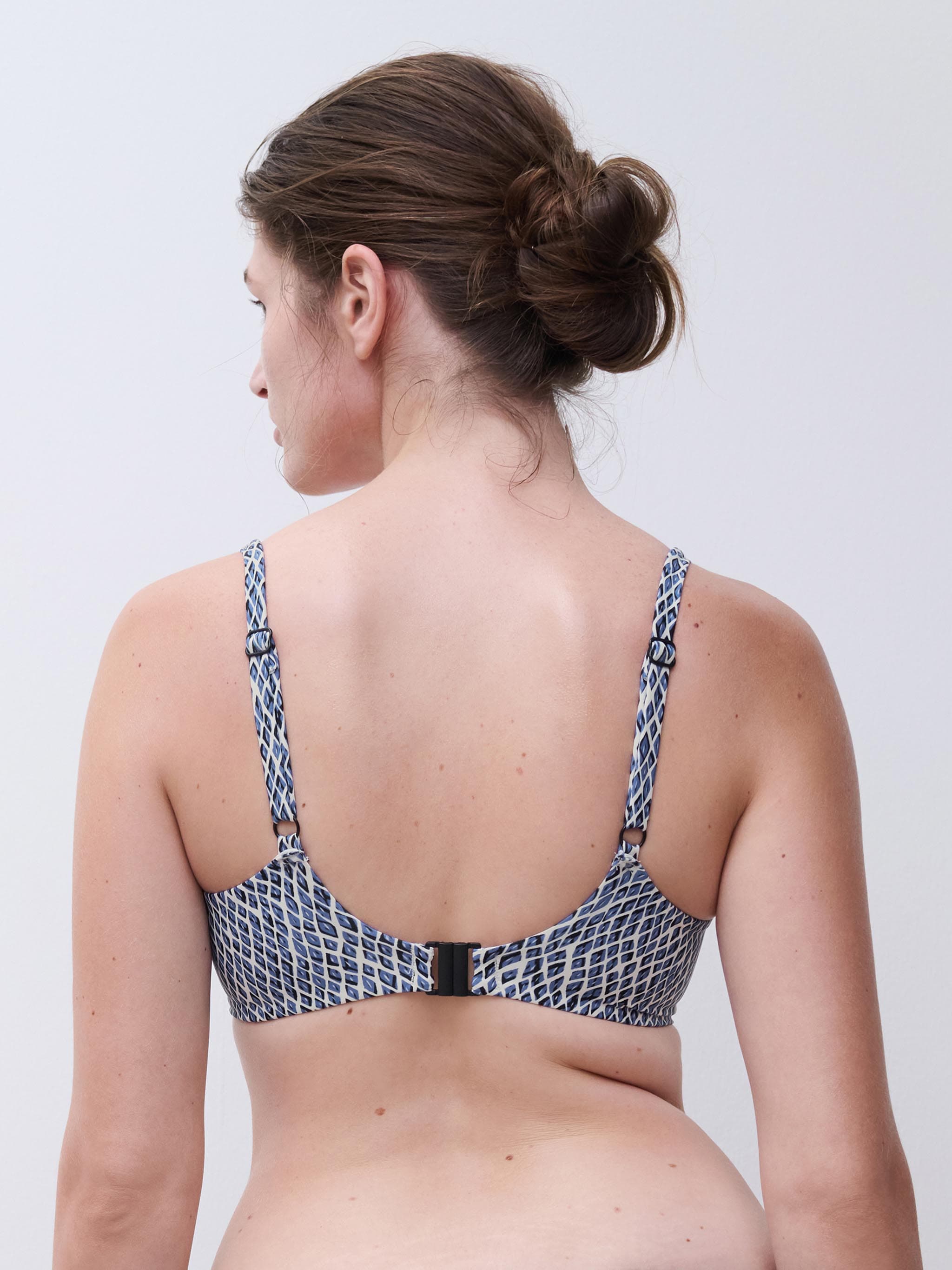 Haut de maillot de bain armatures emboîtant - Bleu reptile