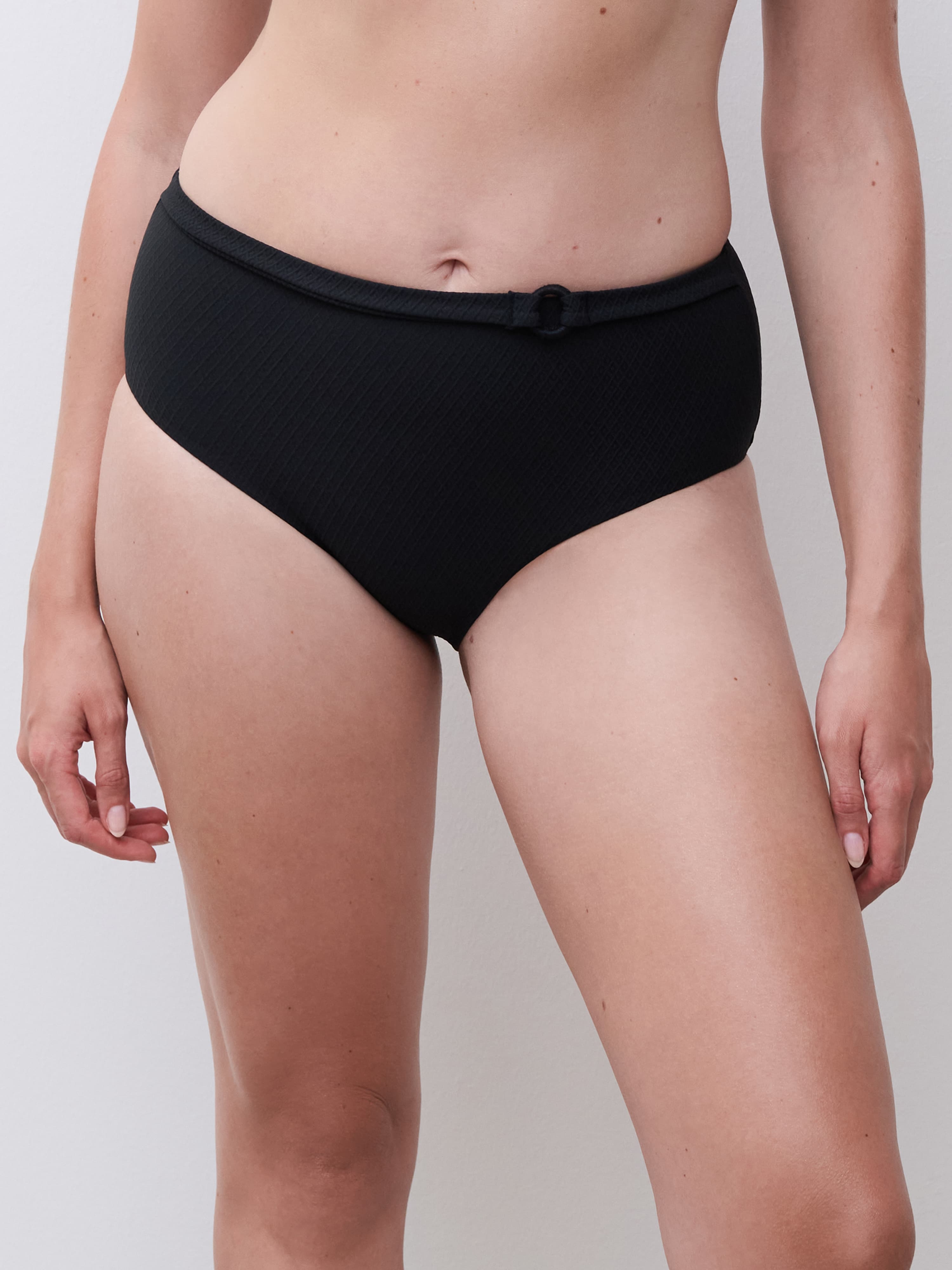 Bas de maillot de bain culotte taille haute - Noir