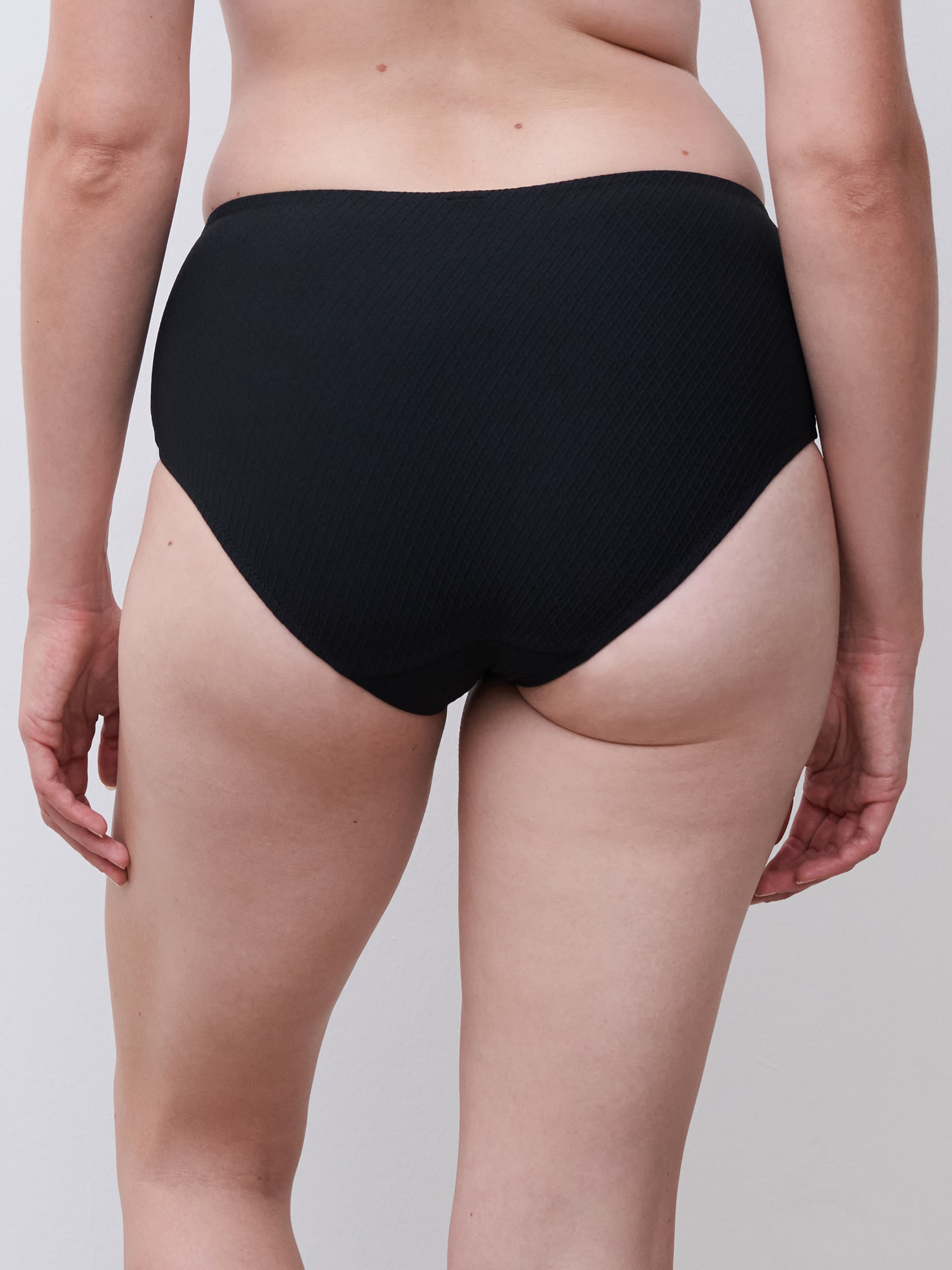 Bas de maillot de bain culotte taille haute - Noir