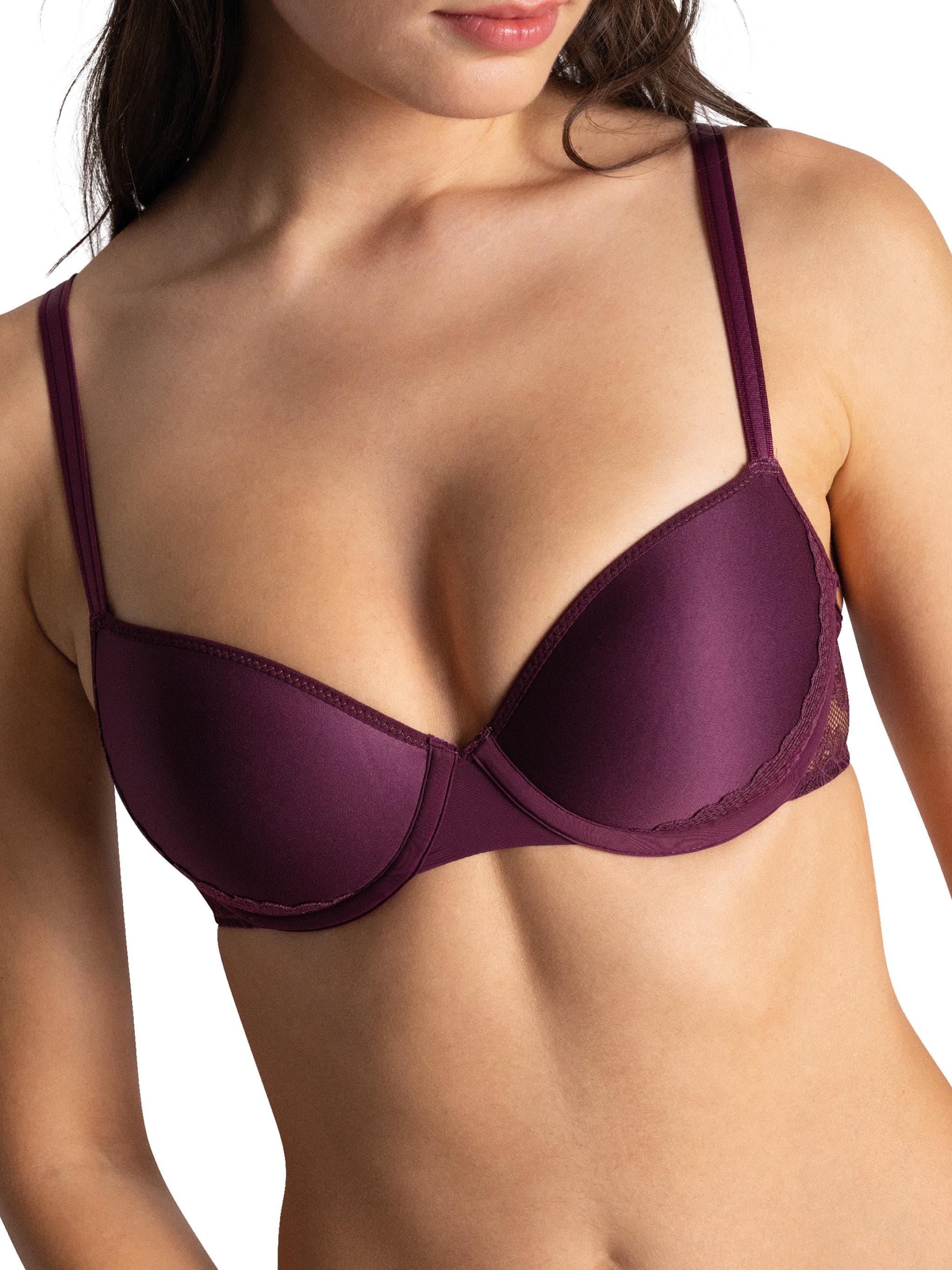 Soutien-gorge corbeille mémoire de forme - Prune