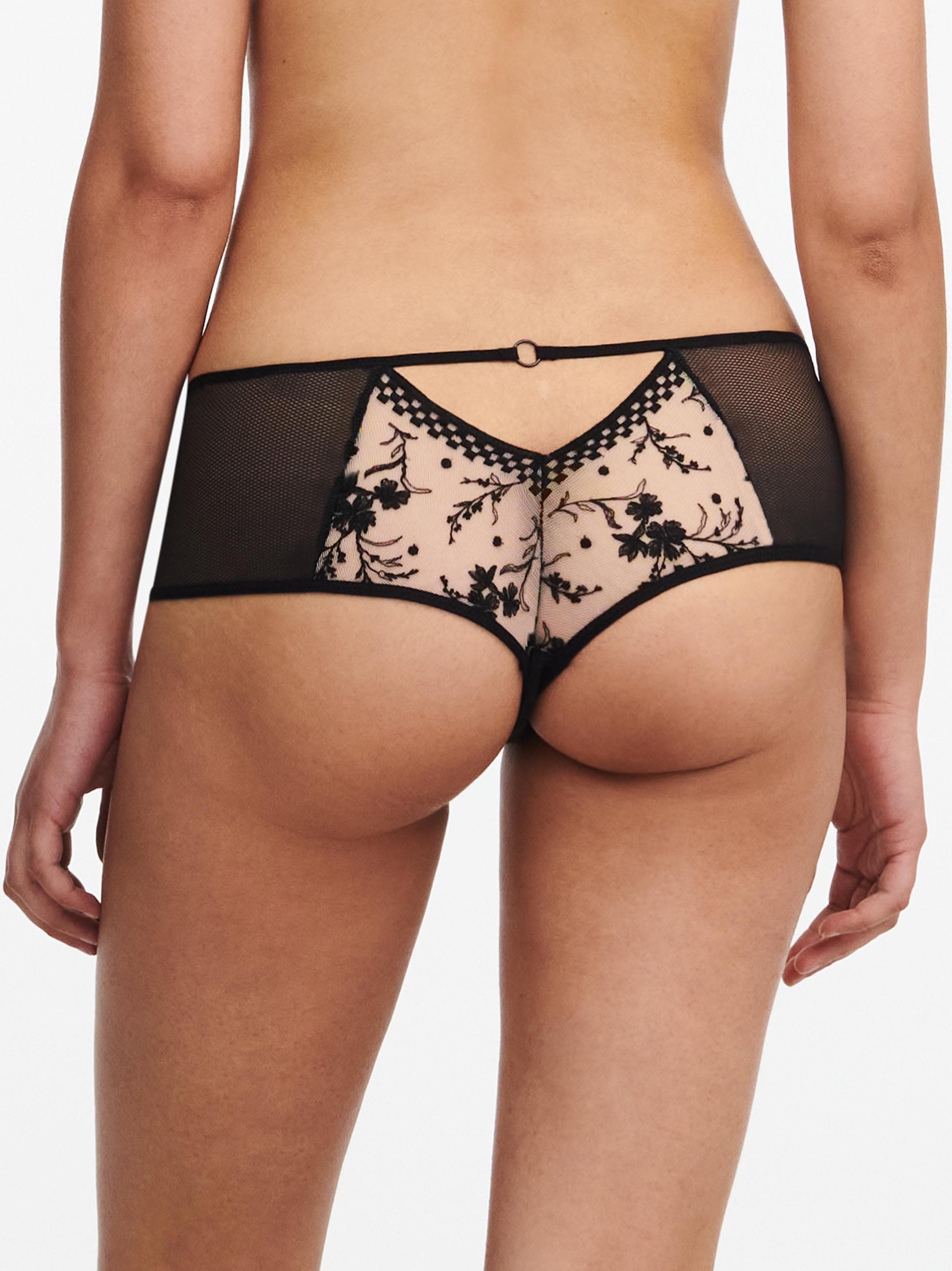 Shorty dégagé - Beige doré / Noir 