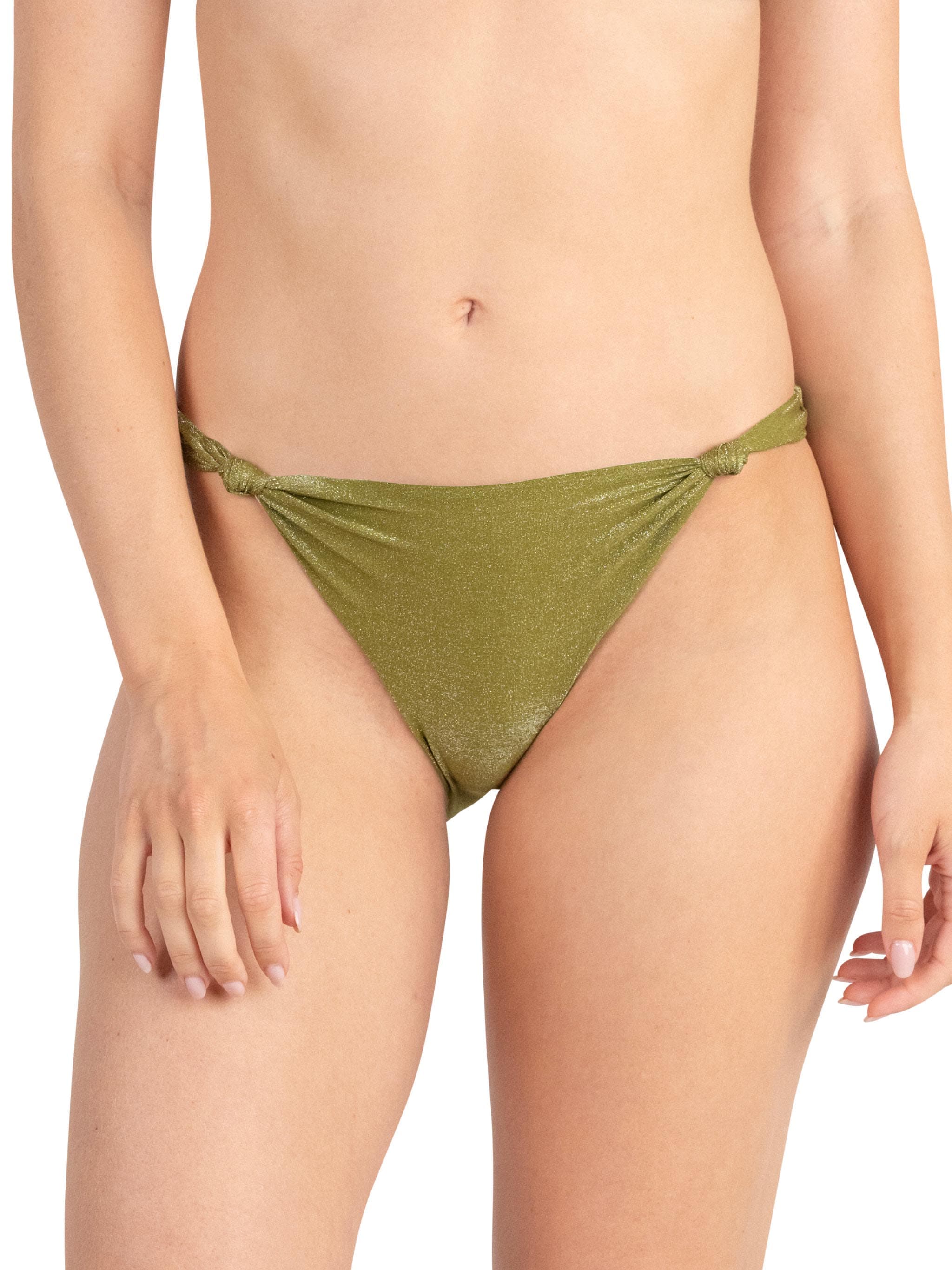 Bas de maillot de bain slip - Kaki Scintillant