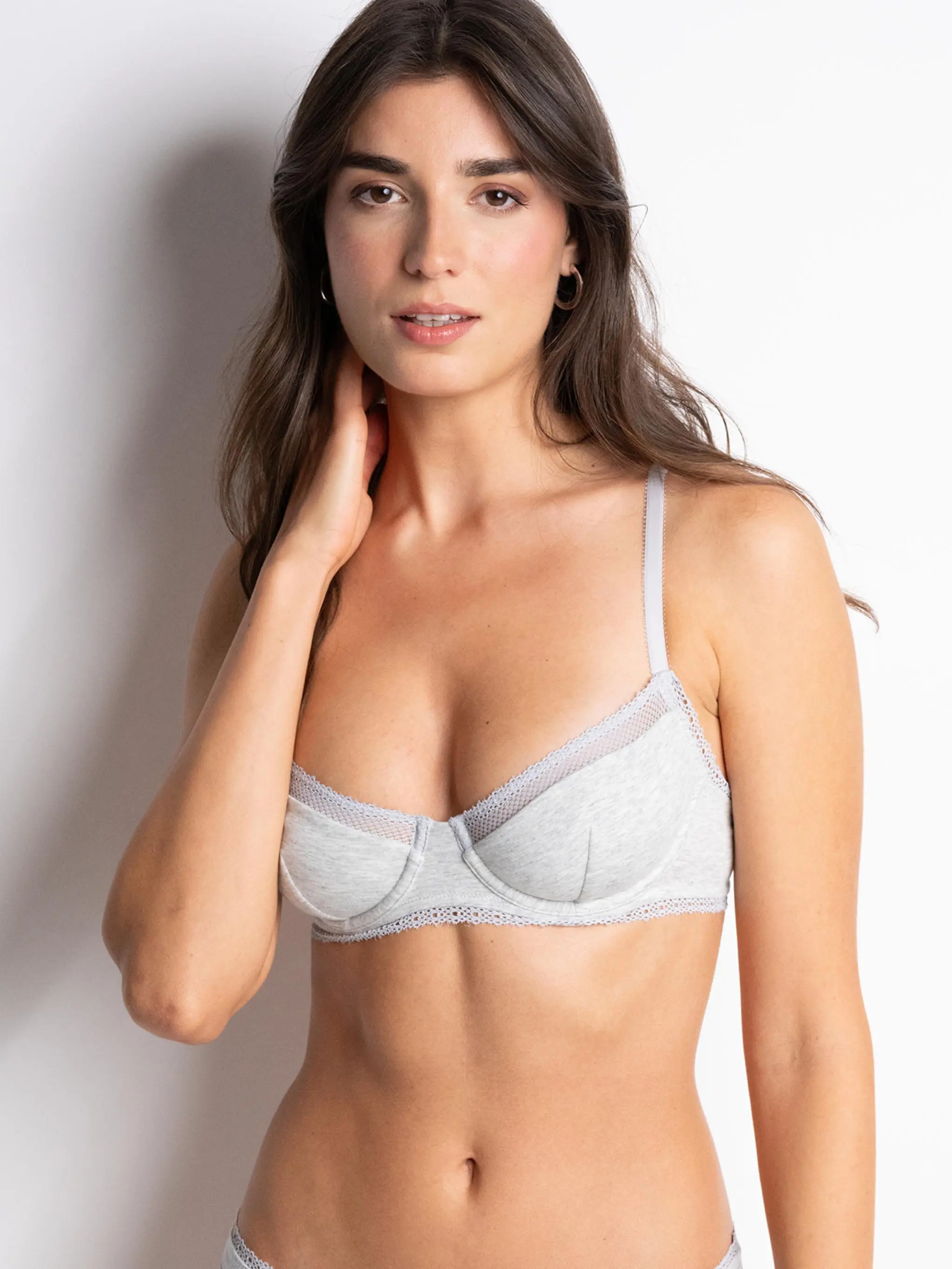 Soutien-gorge corbeille - Gris chiné clair