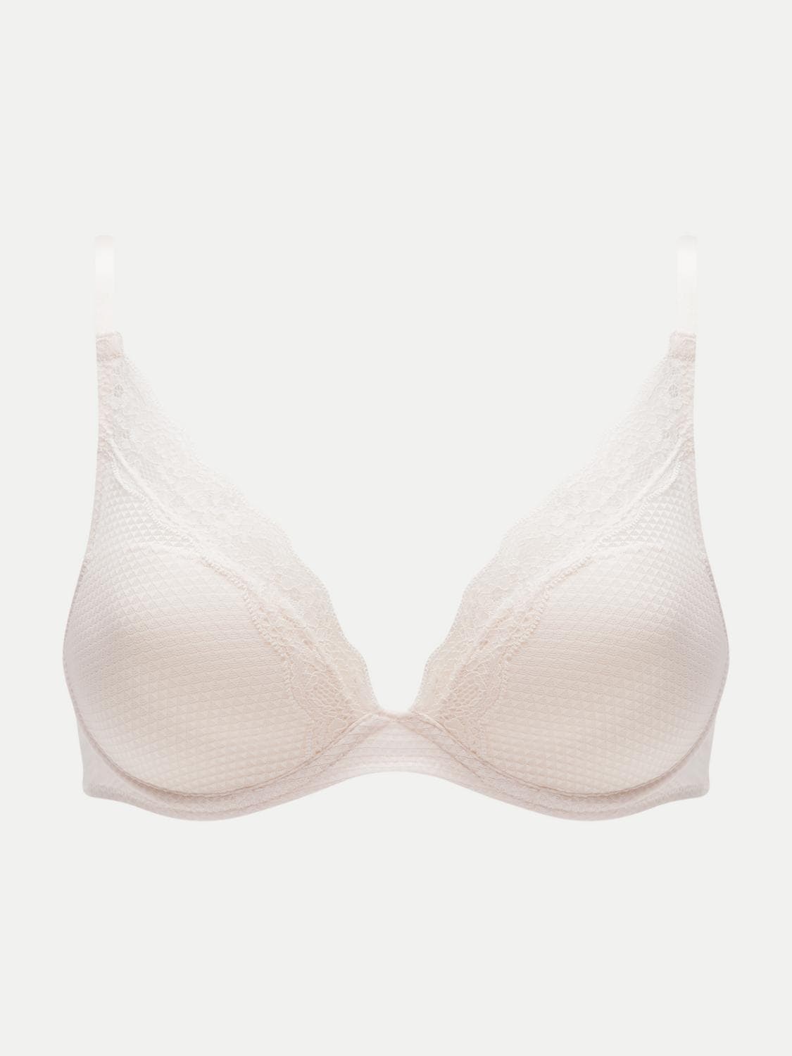 Soutien-gorge coques plongeant - Talc