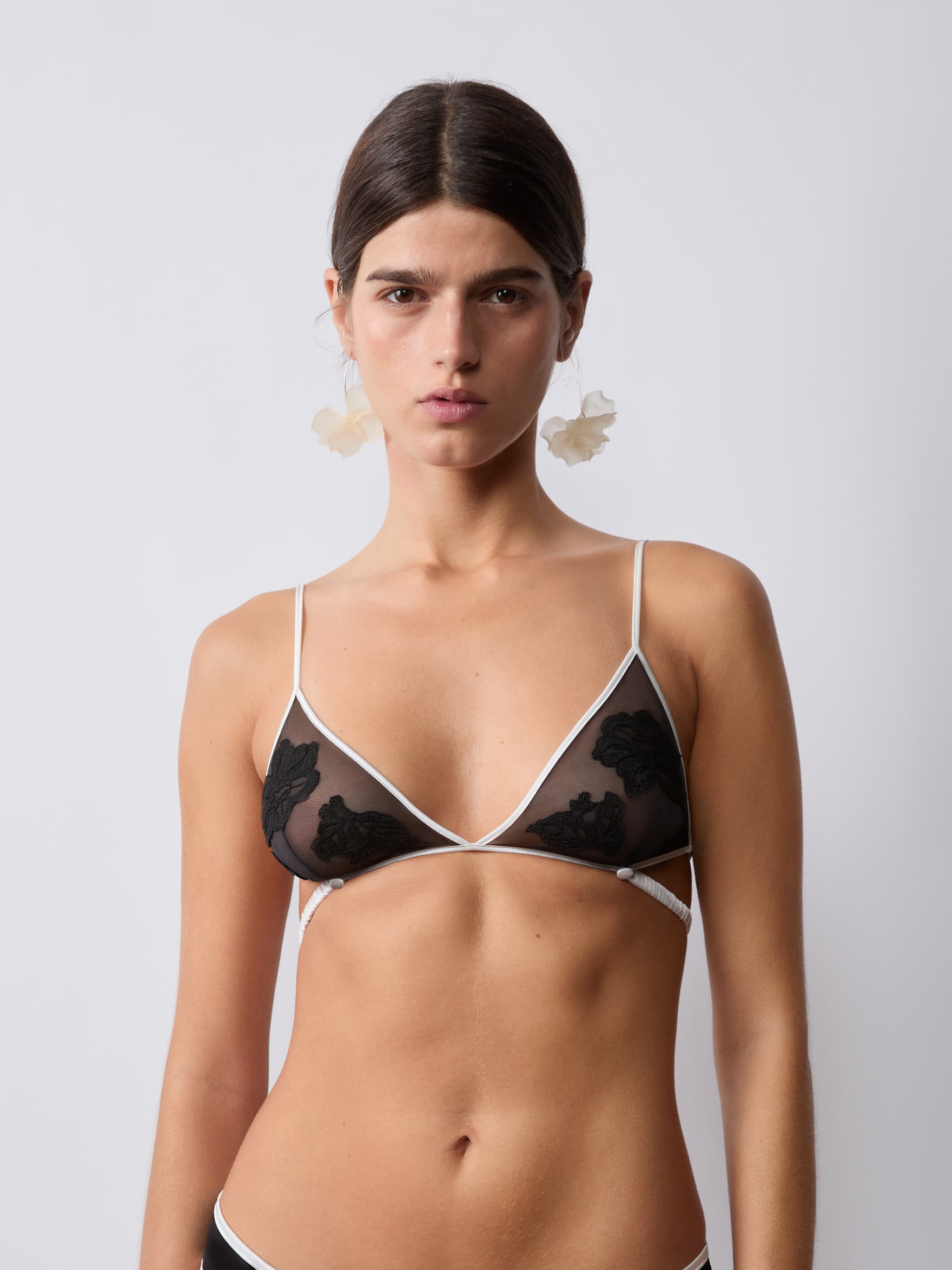 Soutien-gorge sans armature triangle - Noir