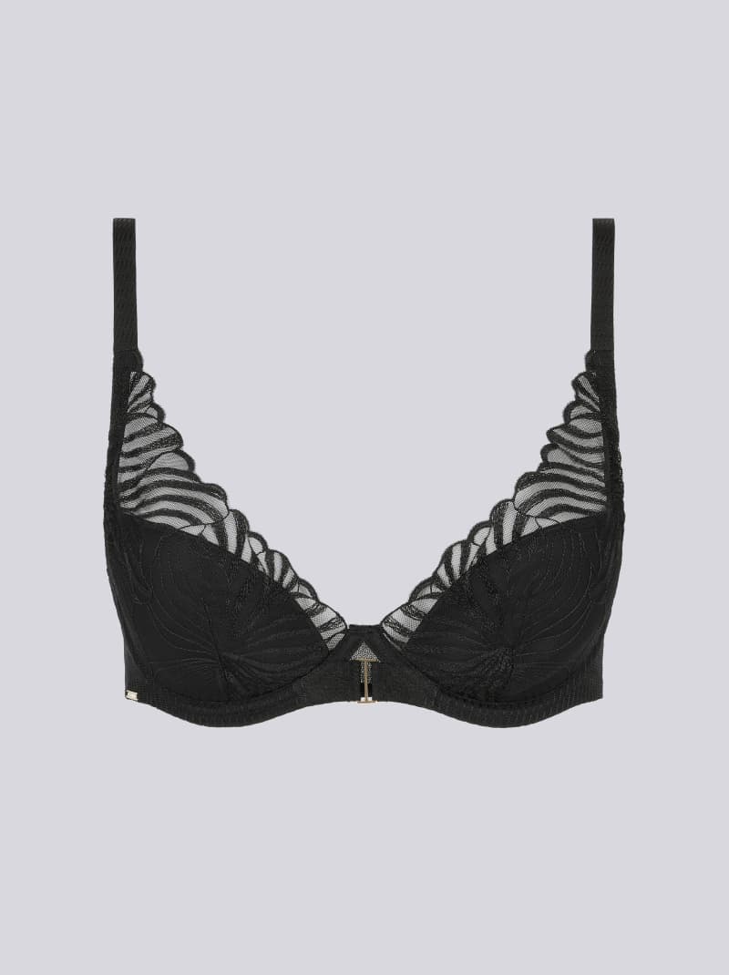 Soutien-gorge coques plongeant - Noir