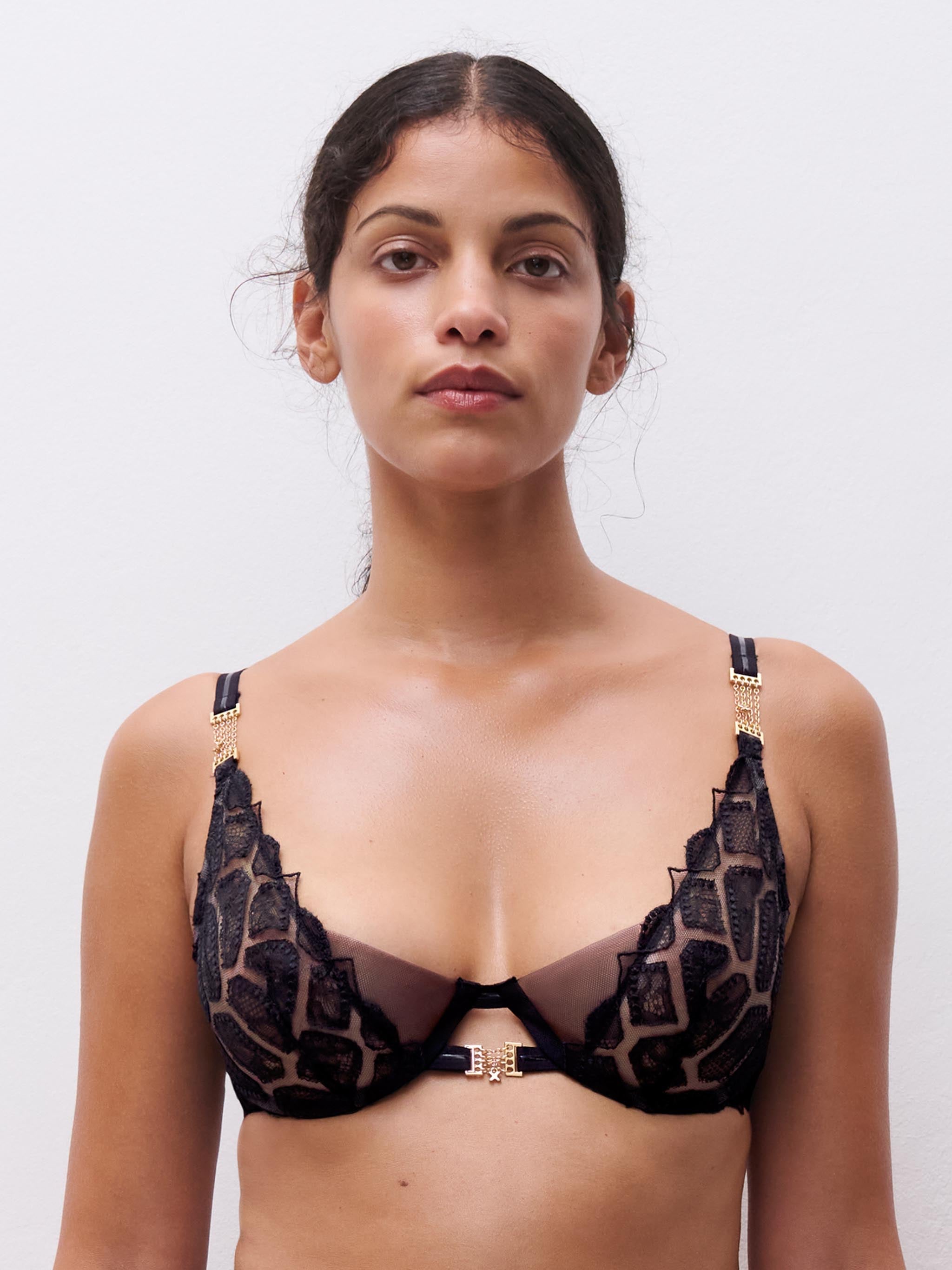 Soutien-gorge plongeant - Noir