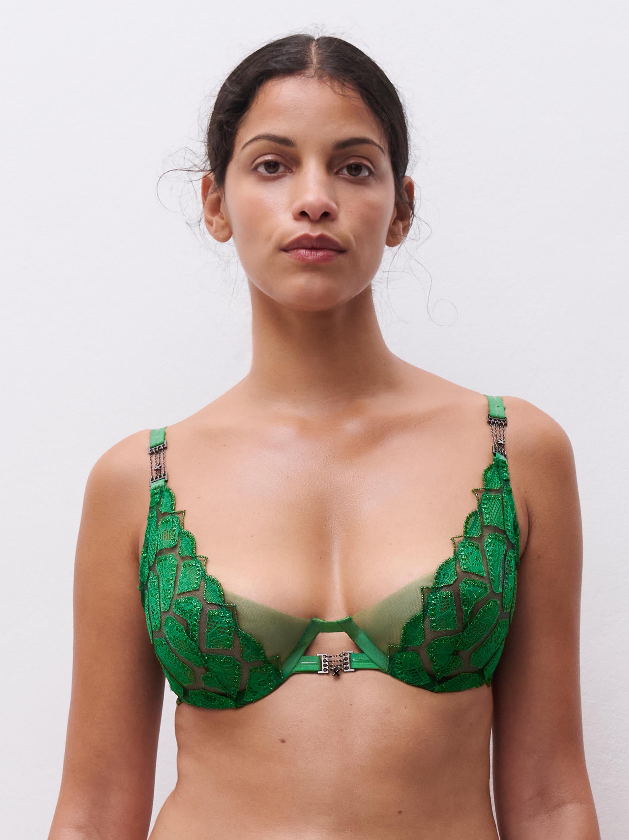 Soutien-gorge plongeant - Vert Ecosse