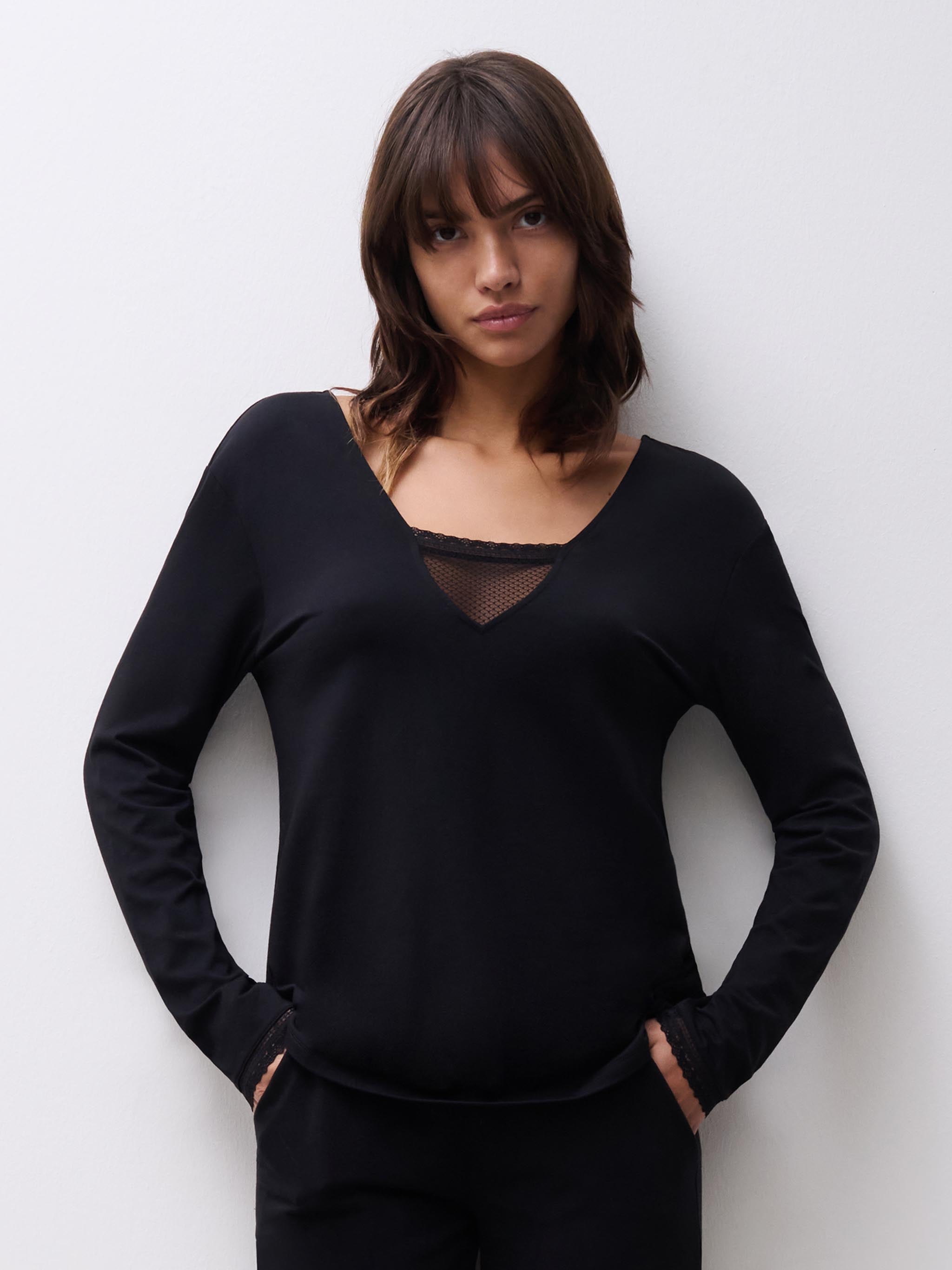 T-shirt manches longues - Noir