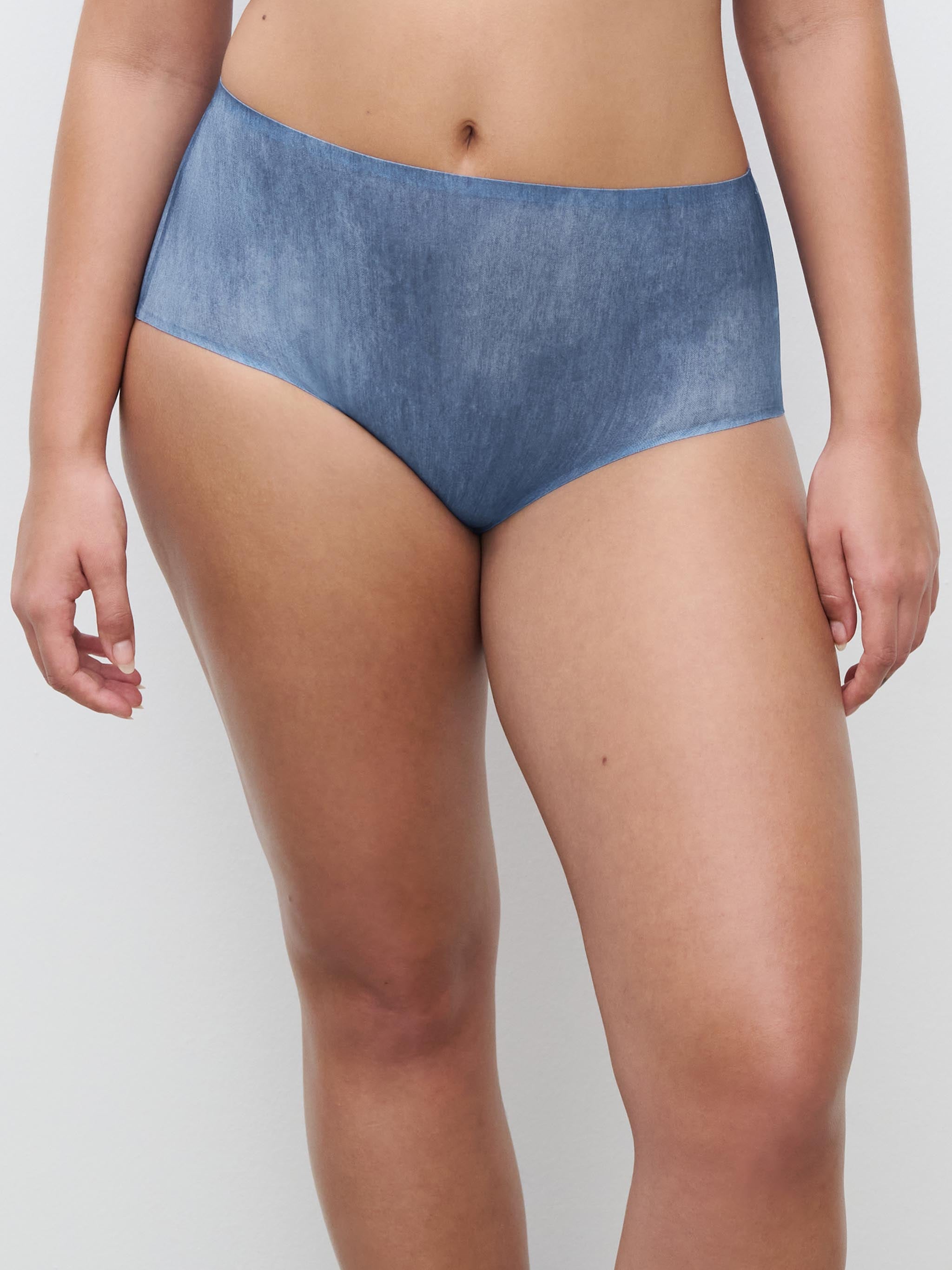 Culotte taille haute - Imprimé Denim bleu