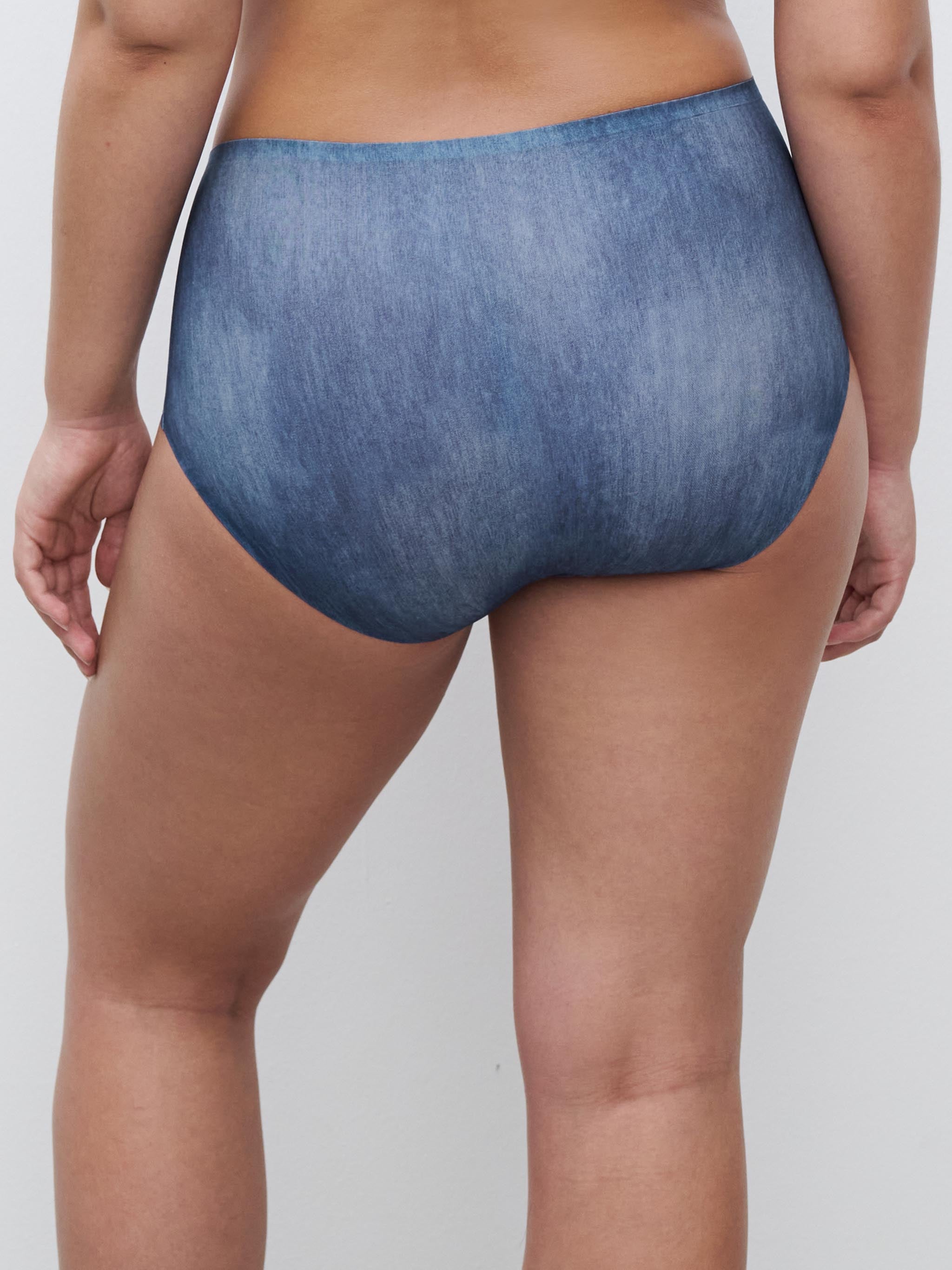 Culotte taille haute - Imprimé Denim bleu