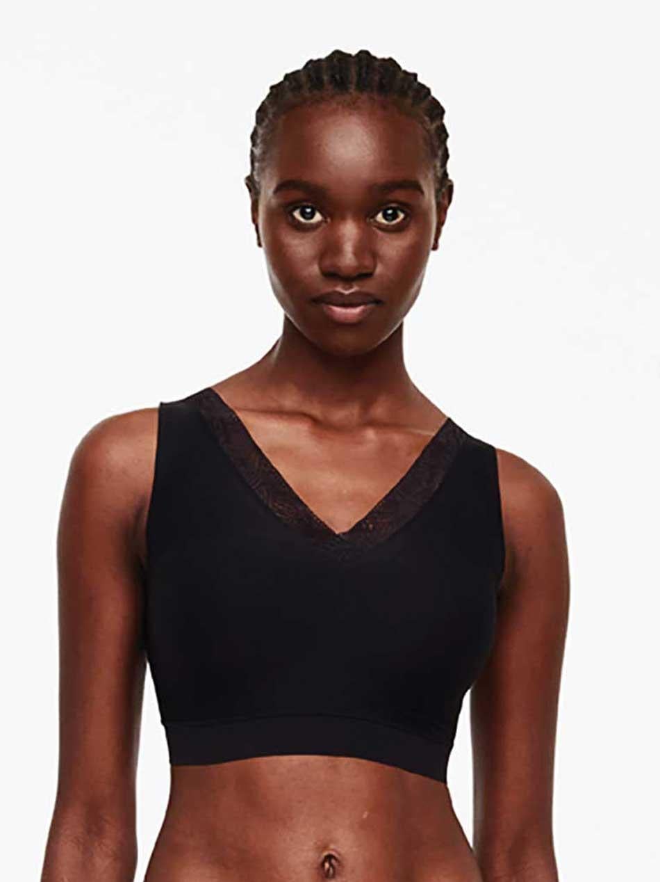 Soutien-gorge sans armature coques dentelle  - Noir