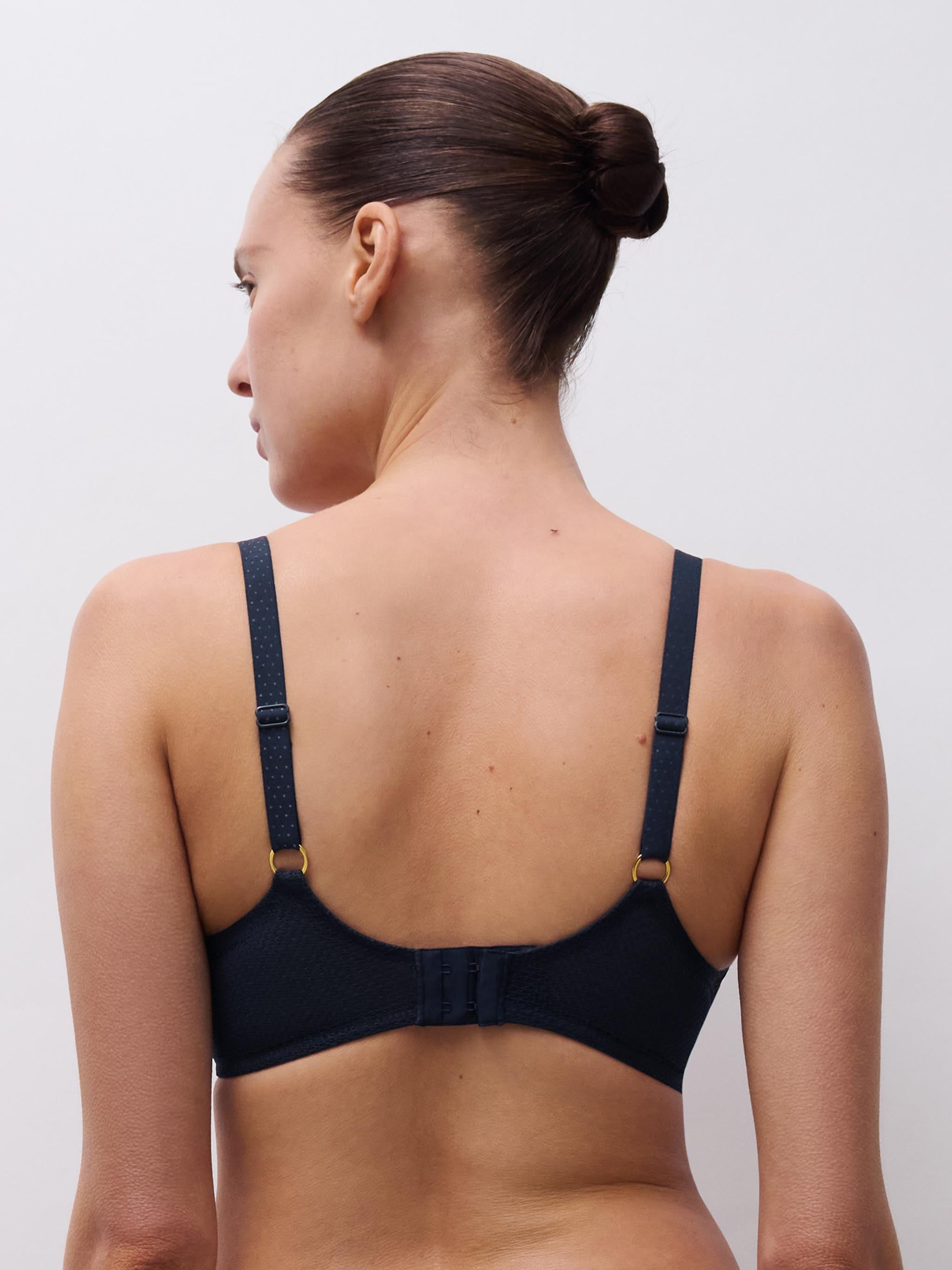 Soutien-gorge coques plongeant - Bleu Marine Lurex