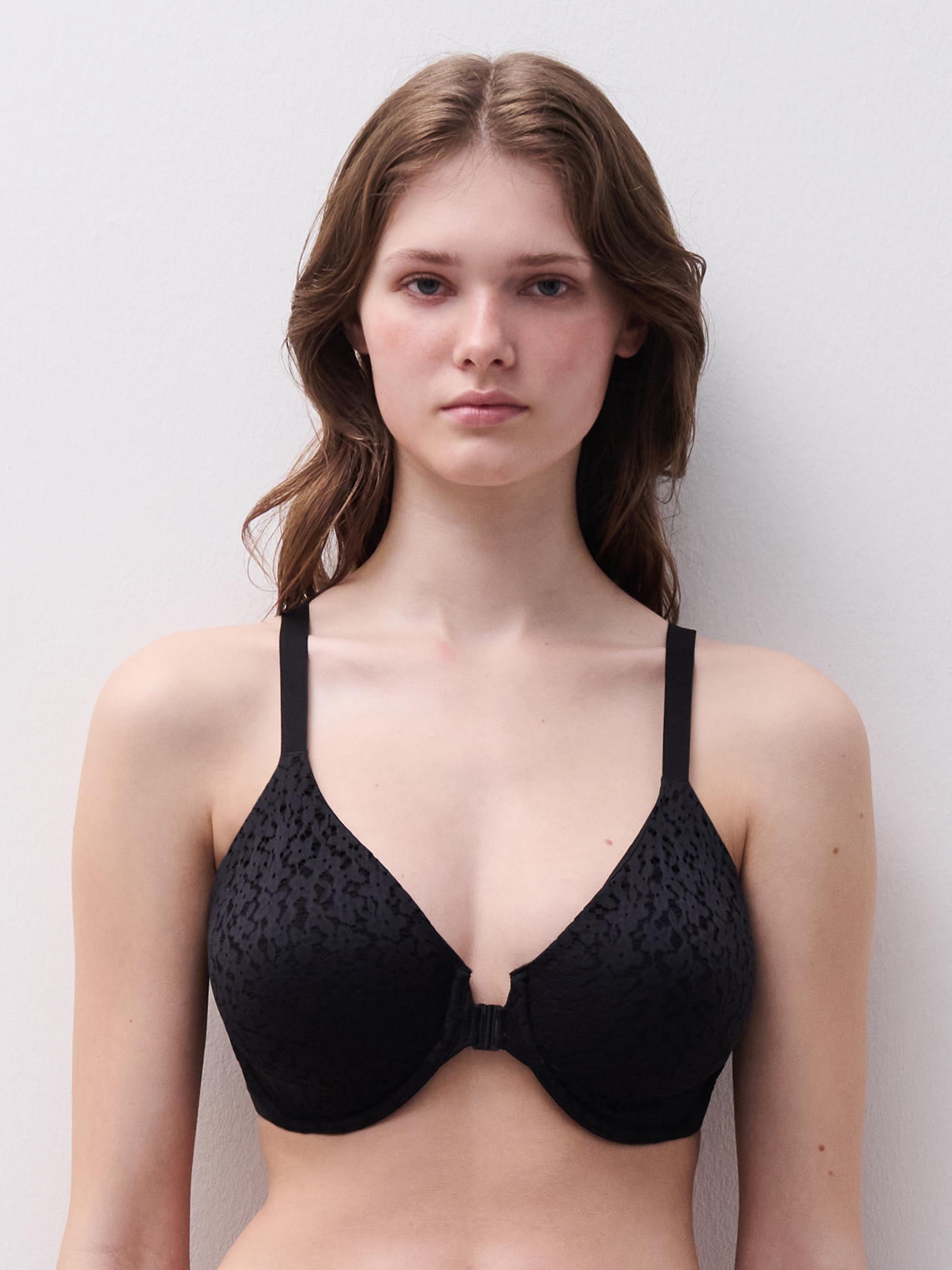 Soutien-gorge moulé emboîtant ouverture frontale - Noir