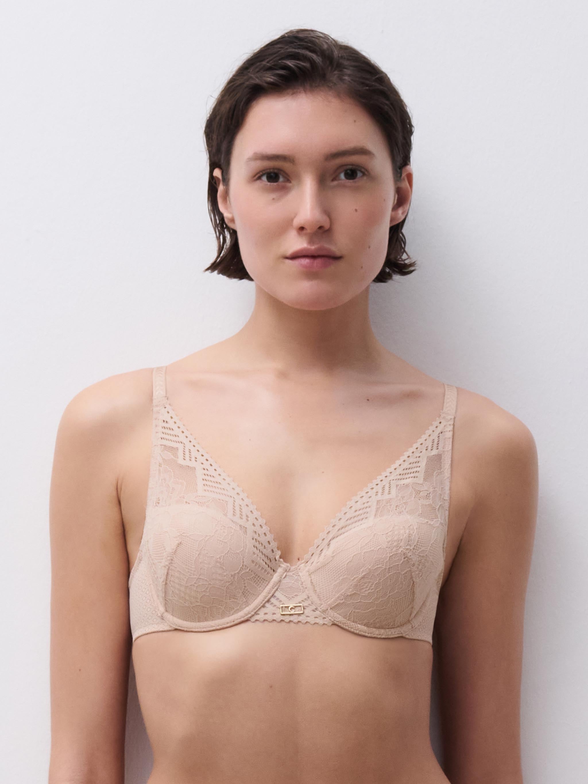 Soutien-gorge spacer plongeant - Beige doré