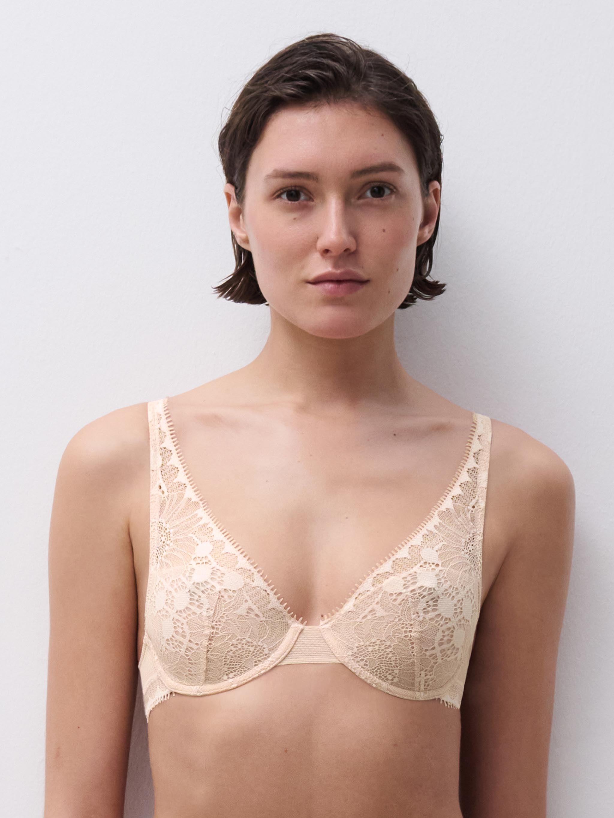 Soutien-gorge spacer plongeant - Beige doré