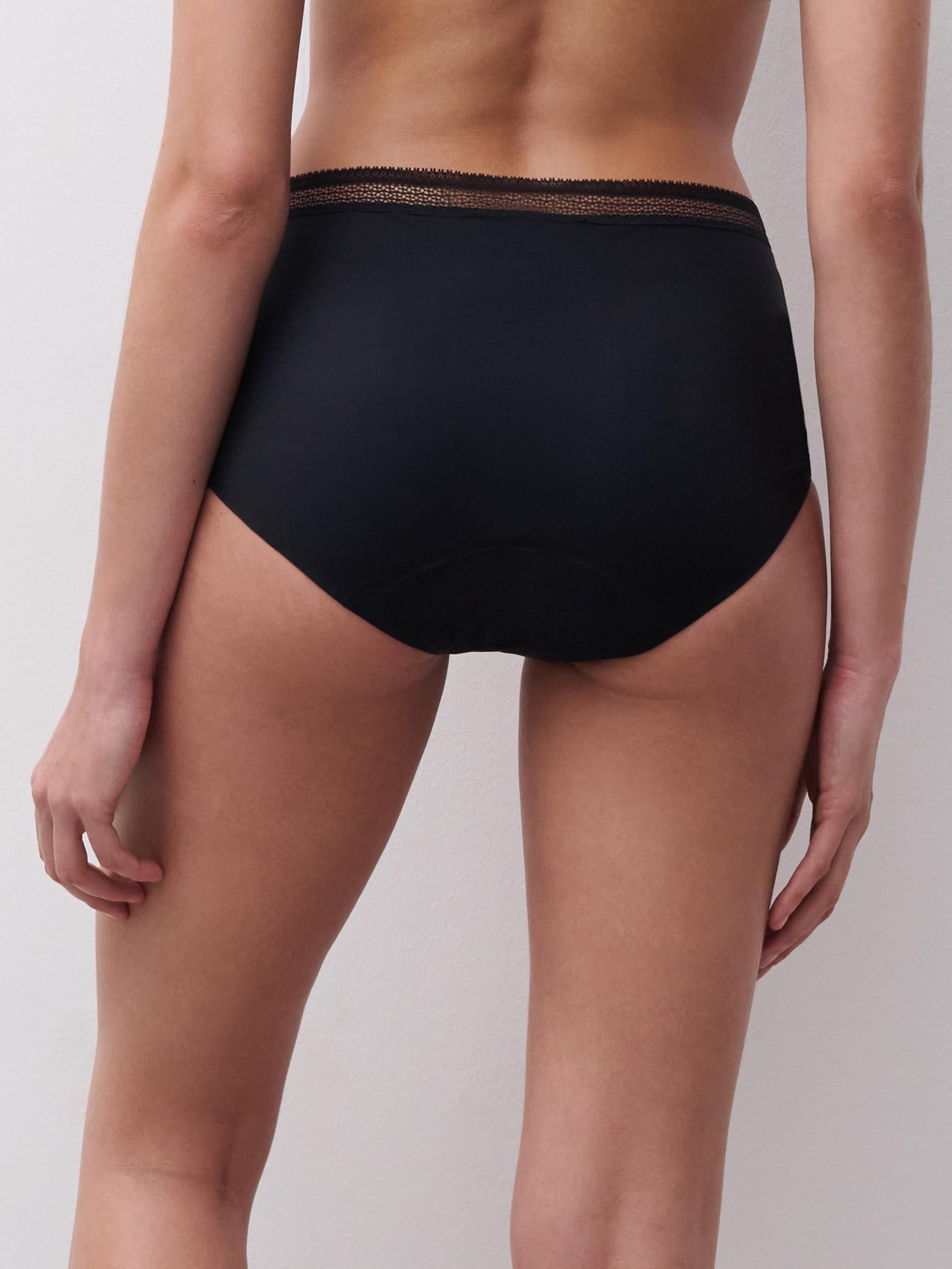 Culotte menstruelle taille haute - Noir