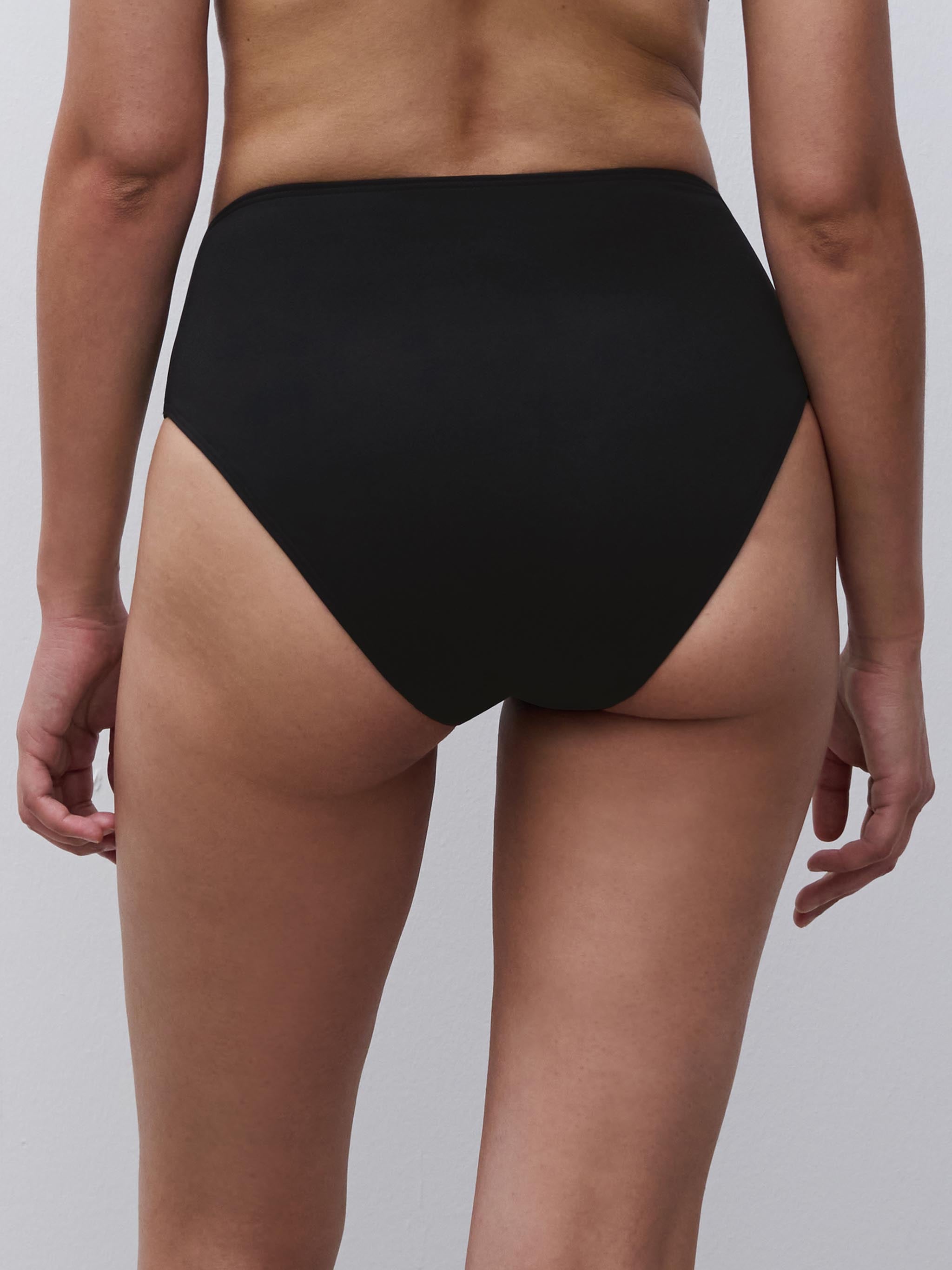 Bas de maillot de bain culotte taille haute - Noir