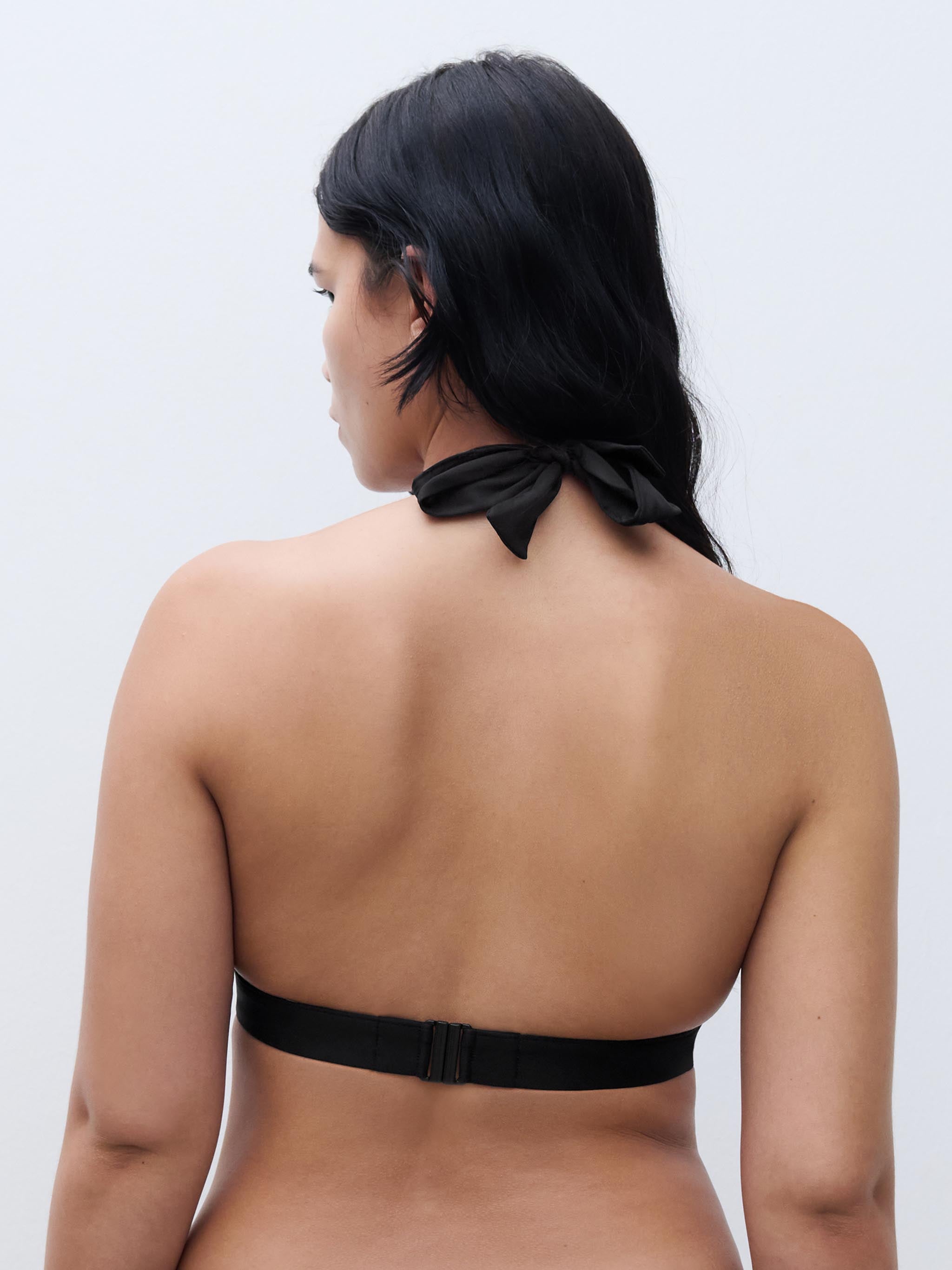 Haut de maillot de bain sans armature triangle coques spacer amovibles - Noir