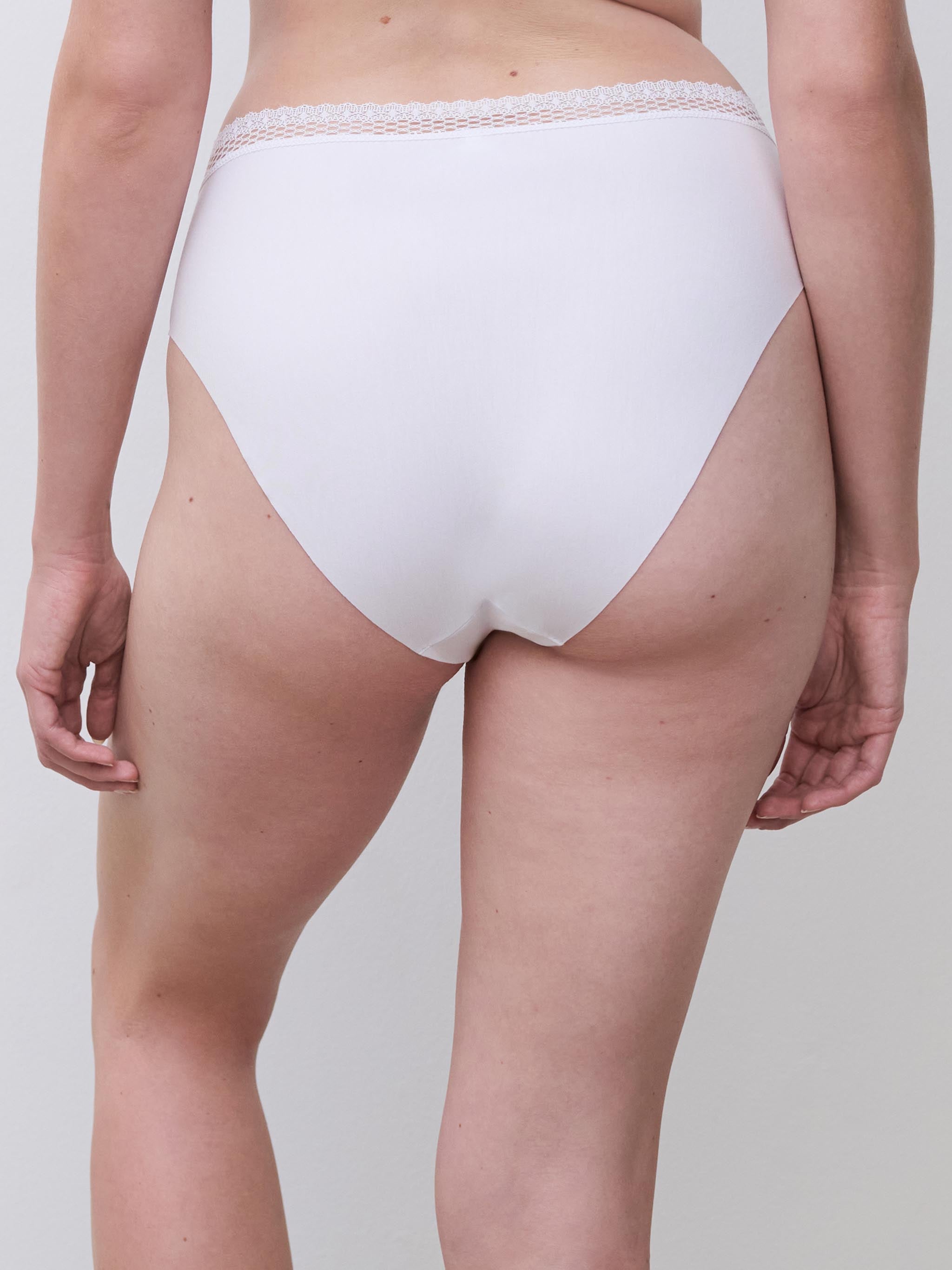 Slip taille haute échancrée - Blanc