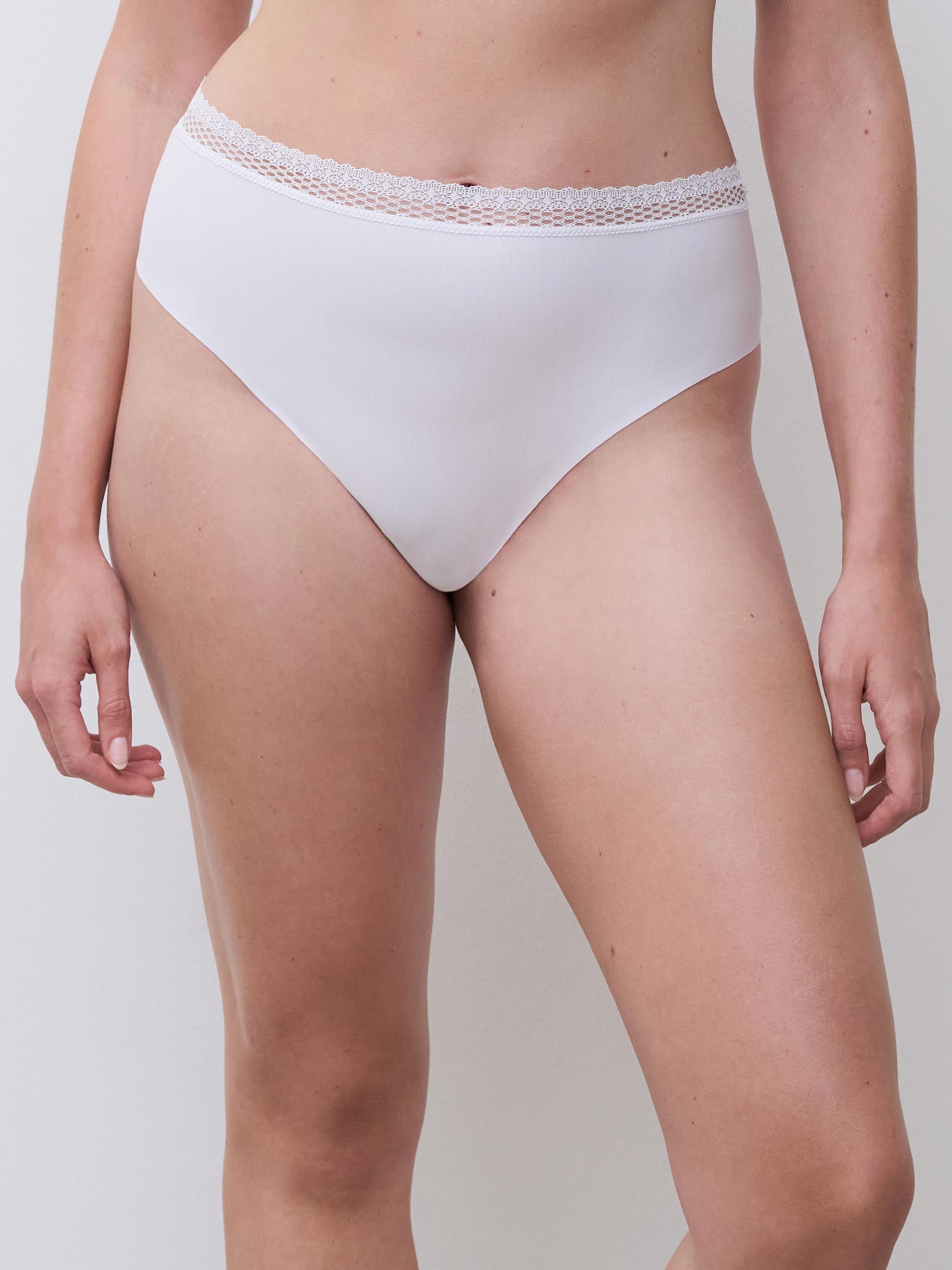 Slip taille haute échancrée - Blanc