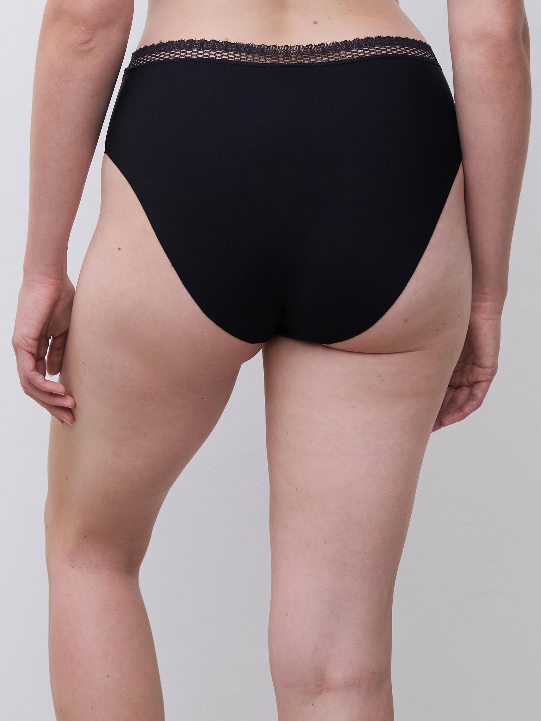 Slip taille haute échancrée - Noir