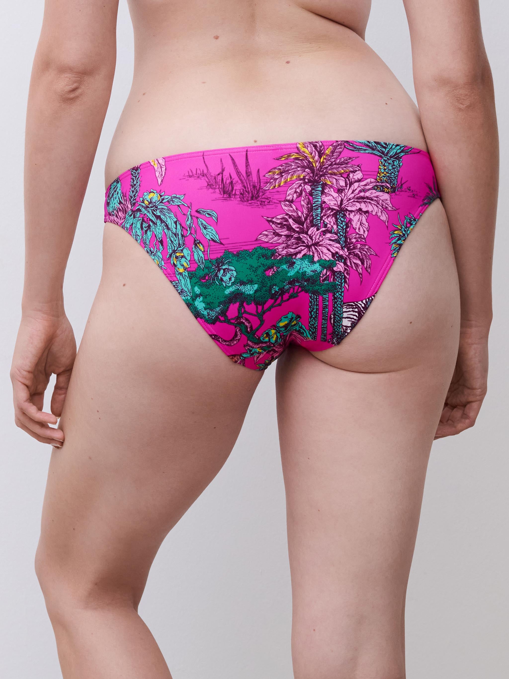 Bas de maillot de bain slip - Jungle rose