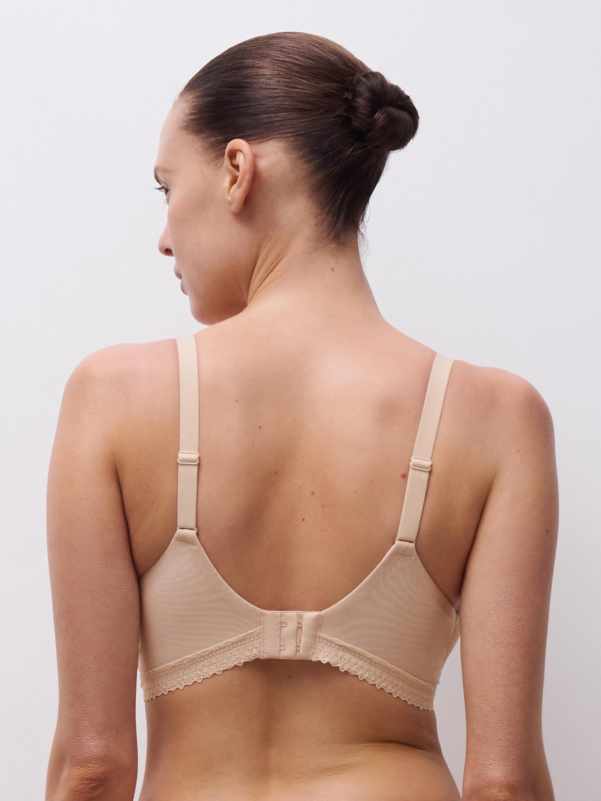 Soutien-gorge coques plongeant - Beige doré