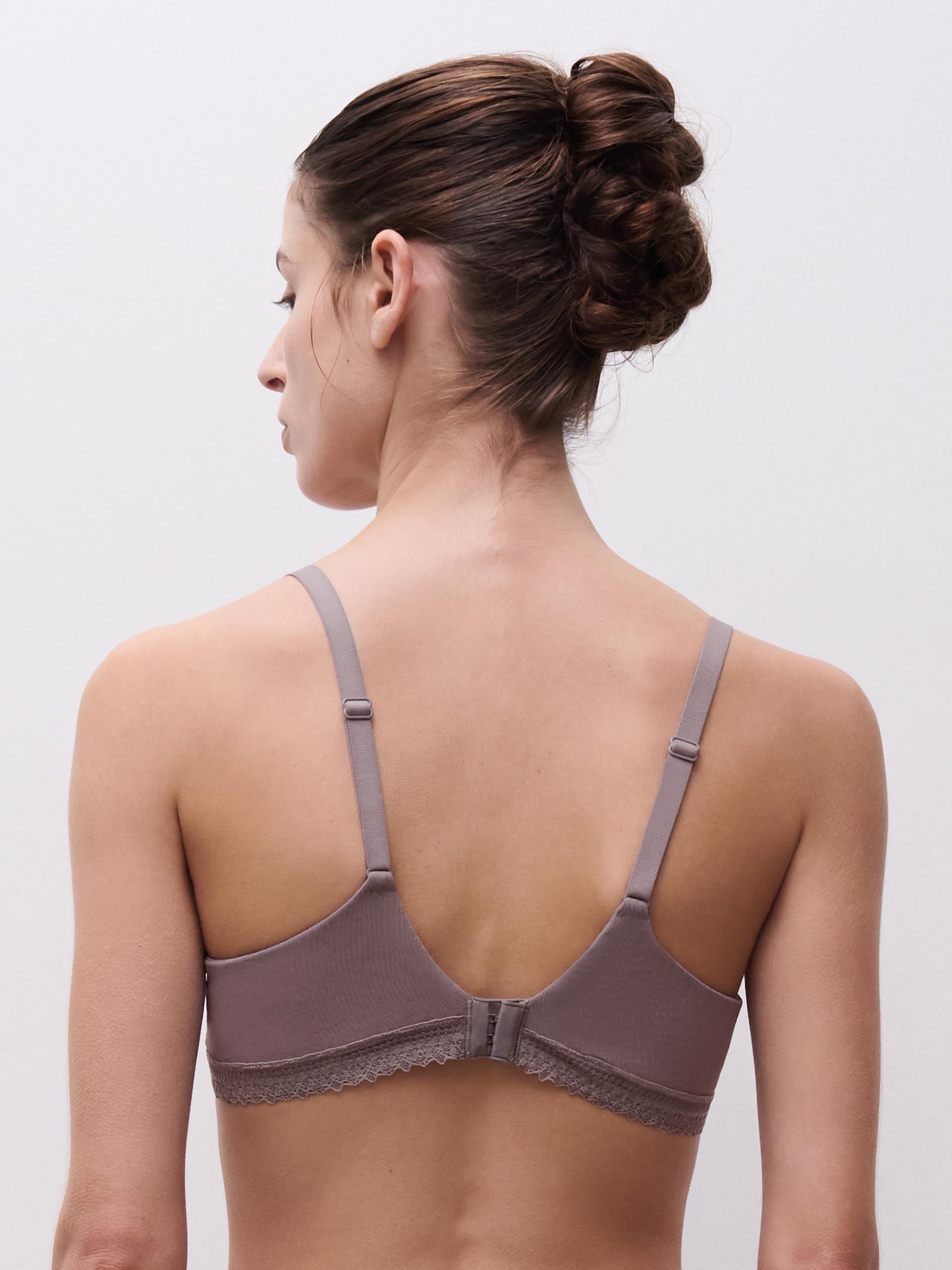 Soutien-gorge coques plongeant - Rose fumée