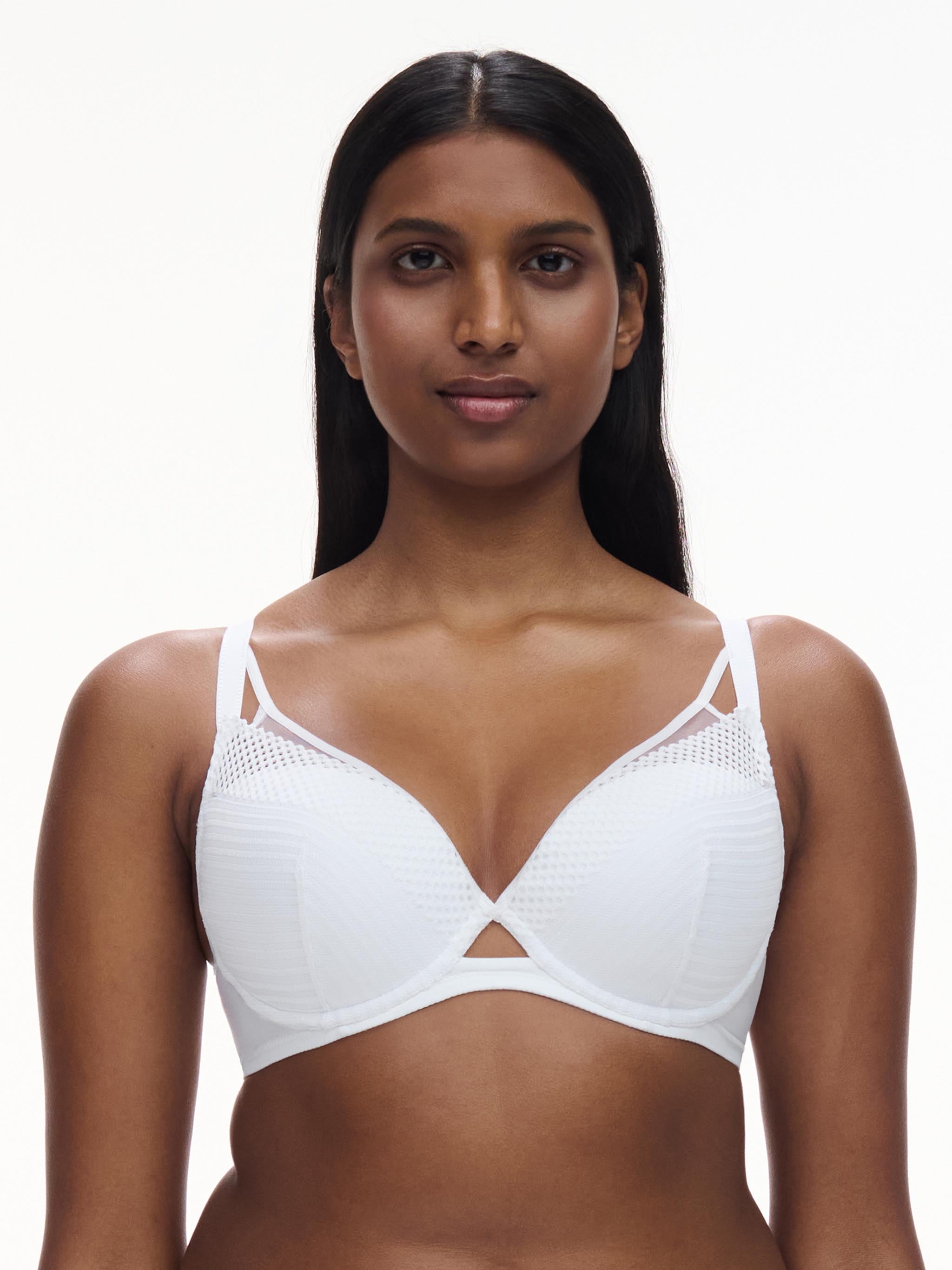 Soutien-gorge coques plongeant - Blanc