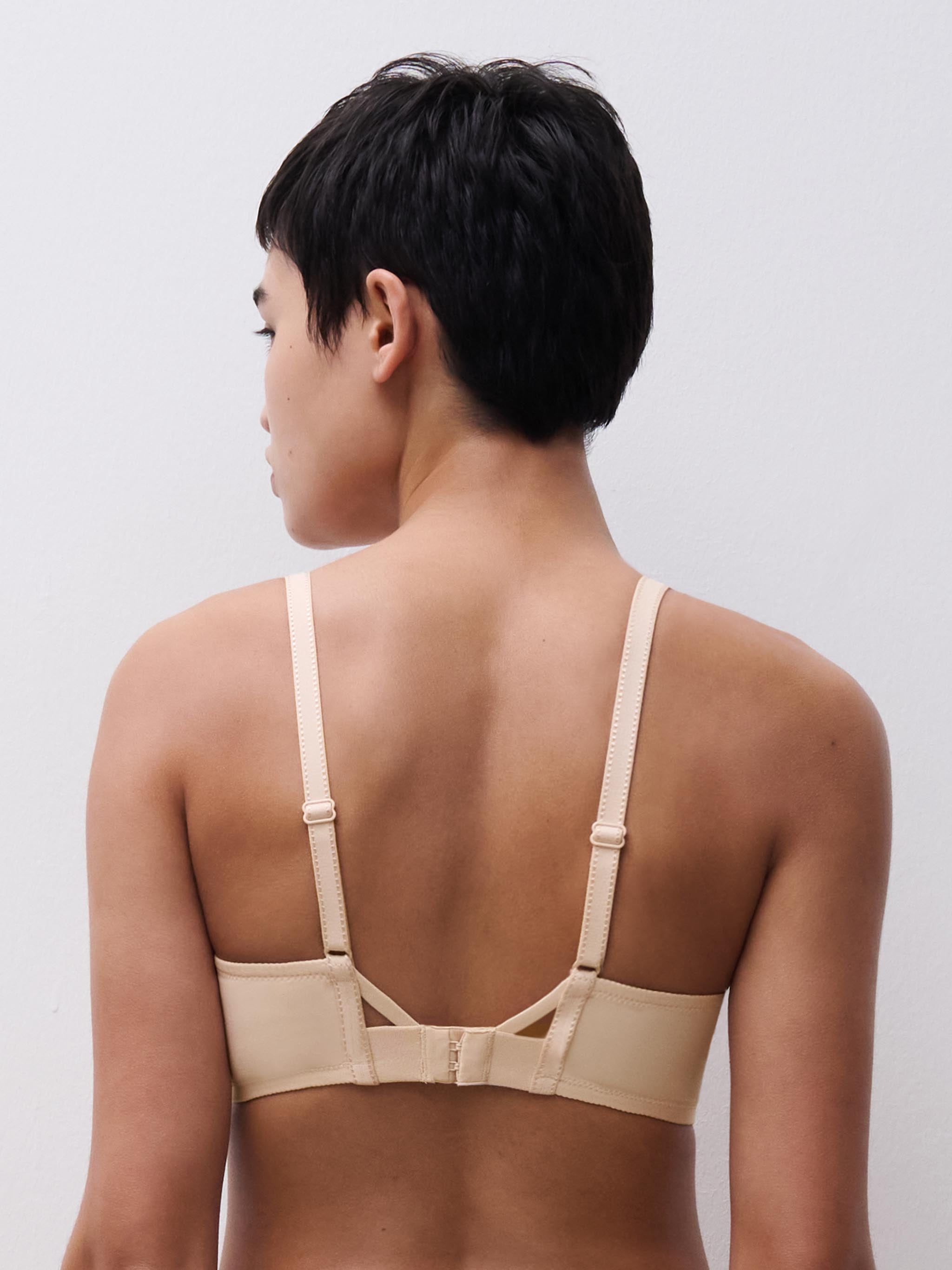 Soutien-gorge coques plongeant - Beige doré