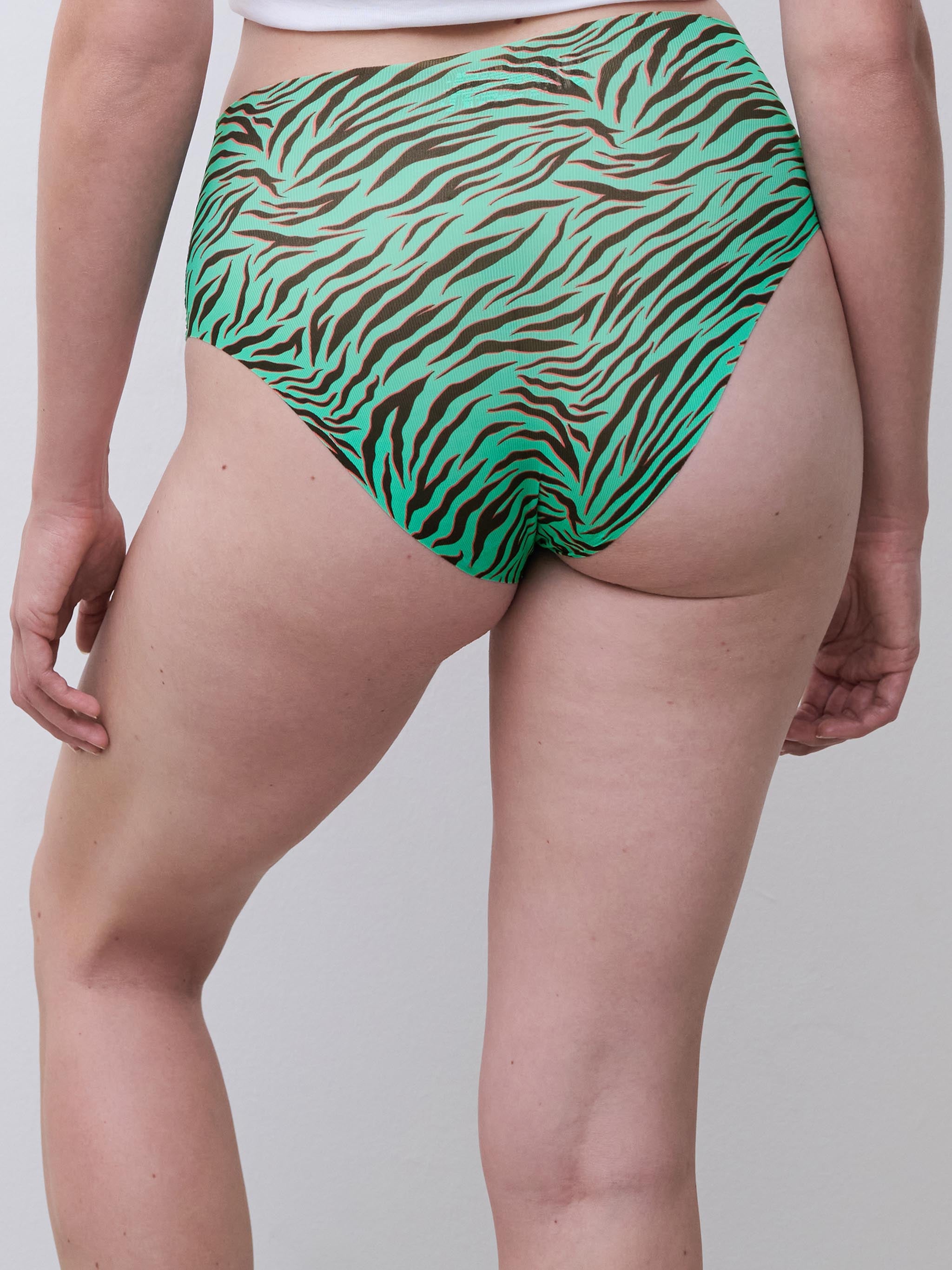 Culotte taille haute - Zèbre emeraude