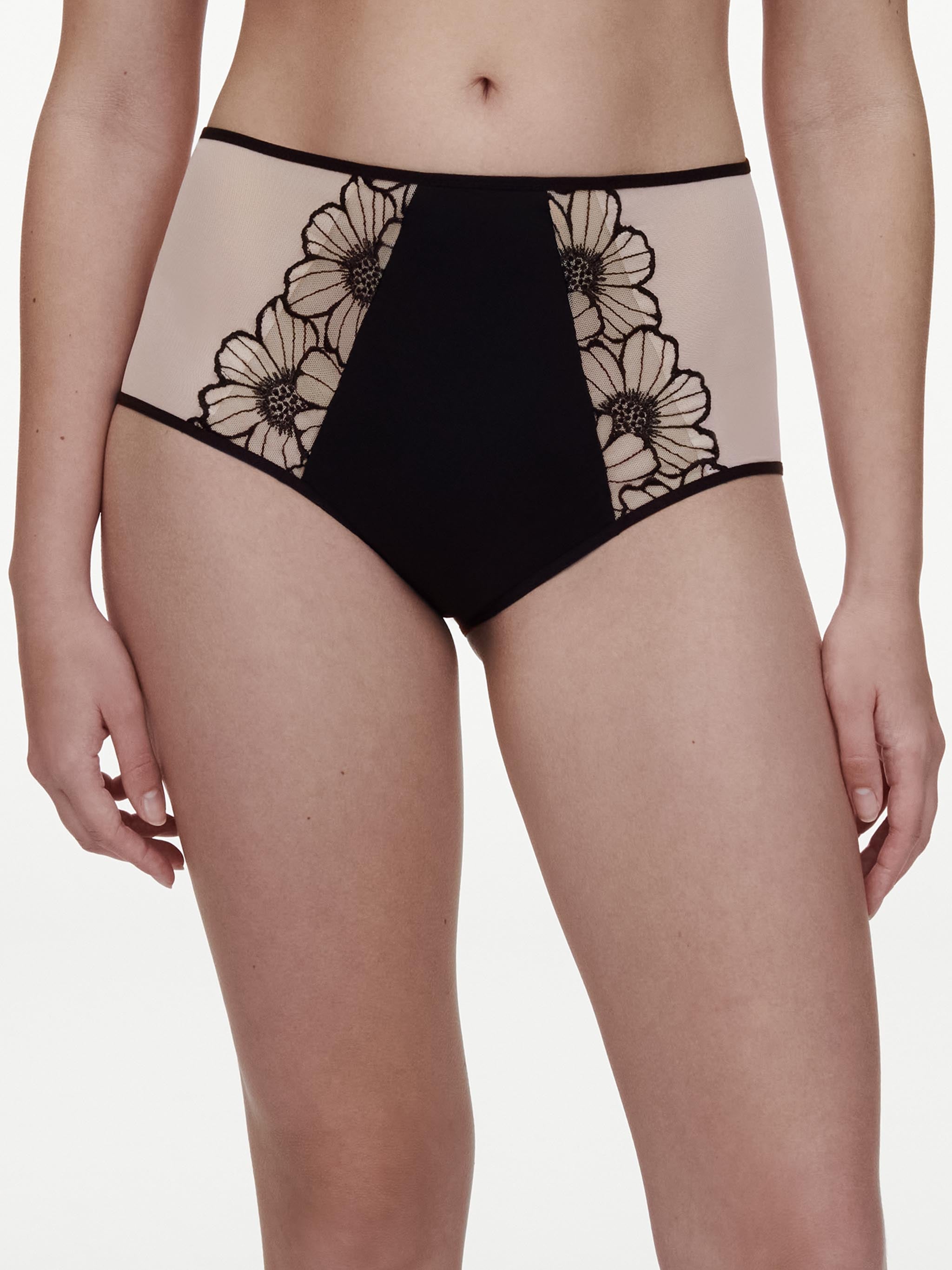 Culotte taille haute - Noir / Rose pâle