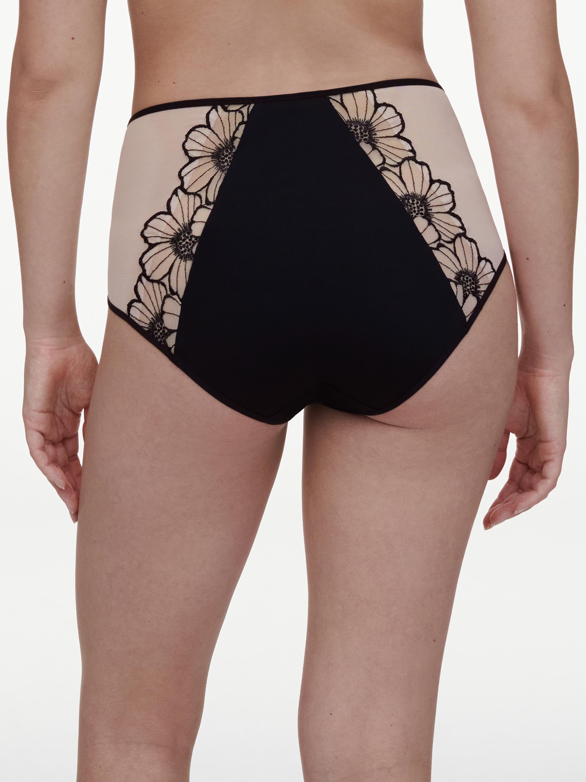 Culotte taille haute - Noir / Rose pâle